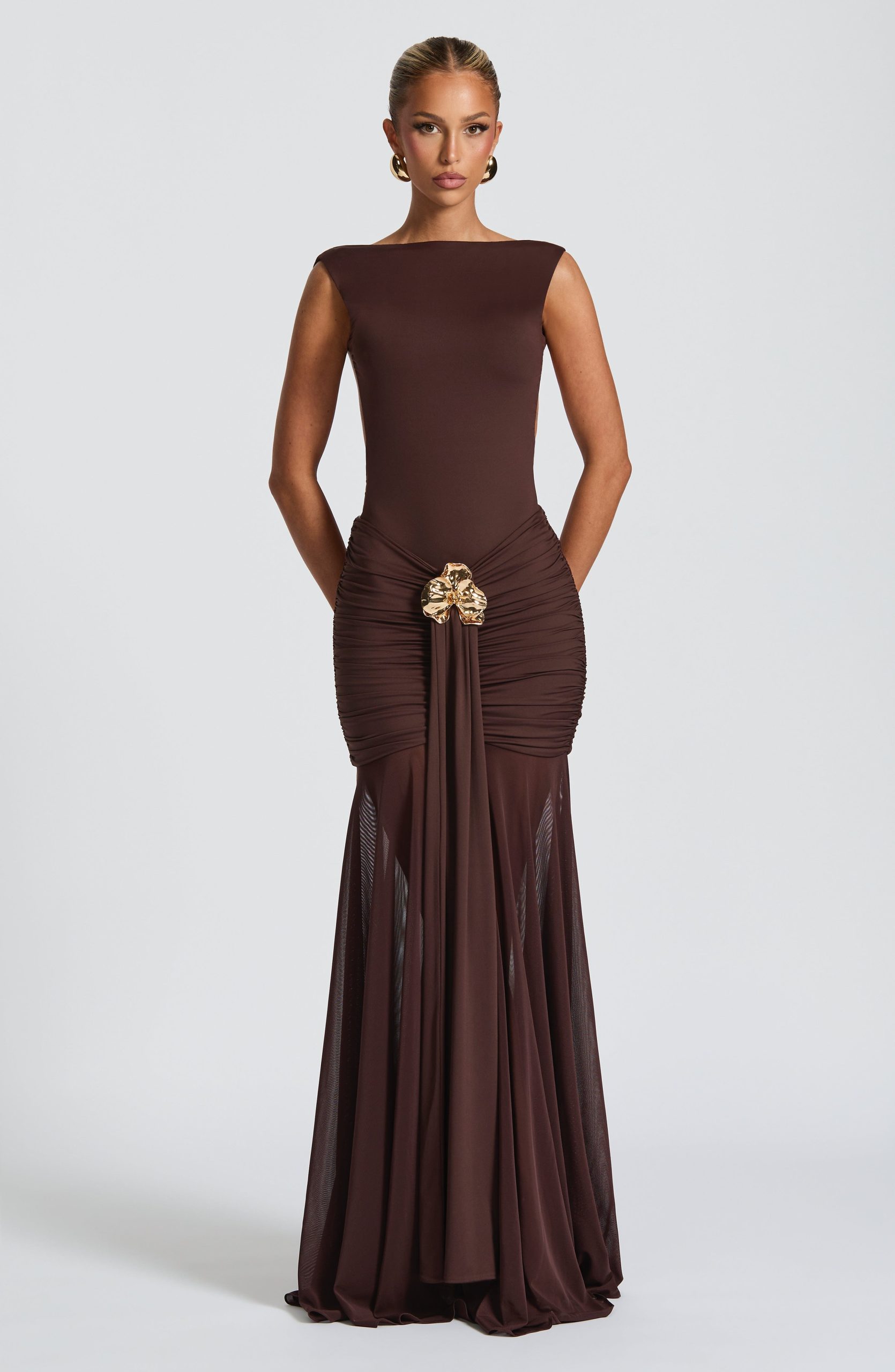 Fae Maxi Skirt – Plum Brown