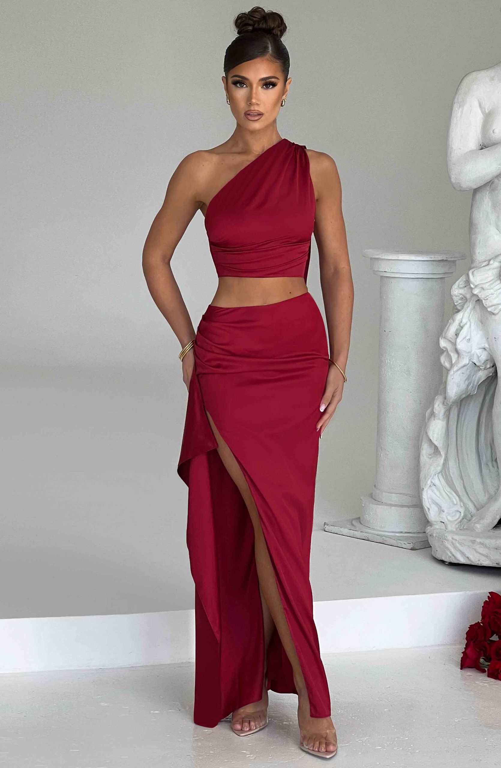 Halsey Maxi Skirt – Wine