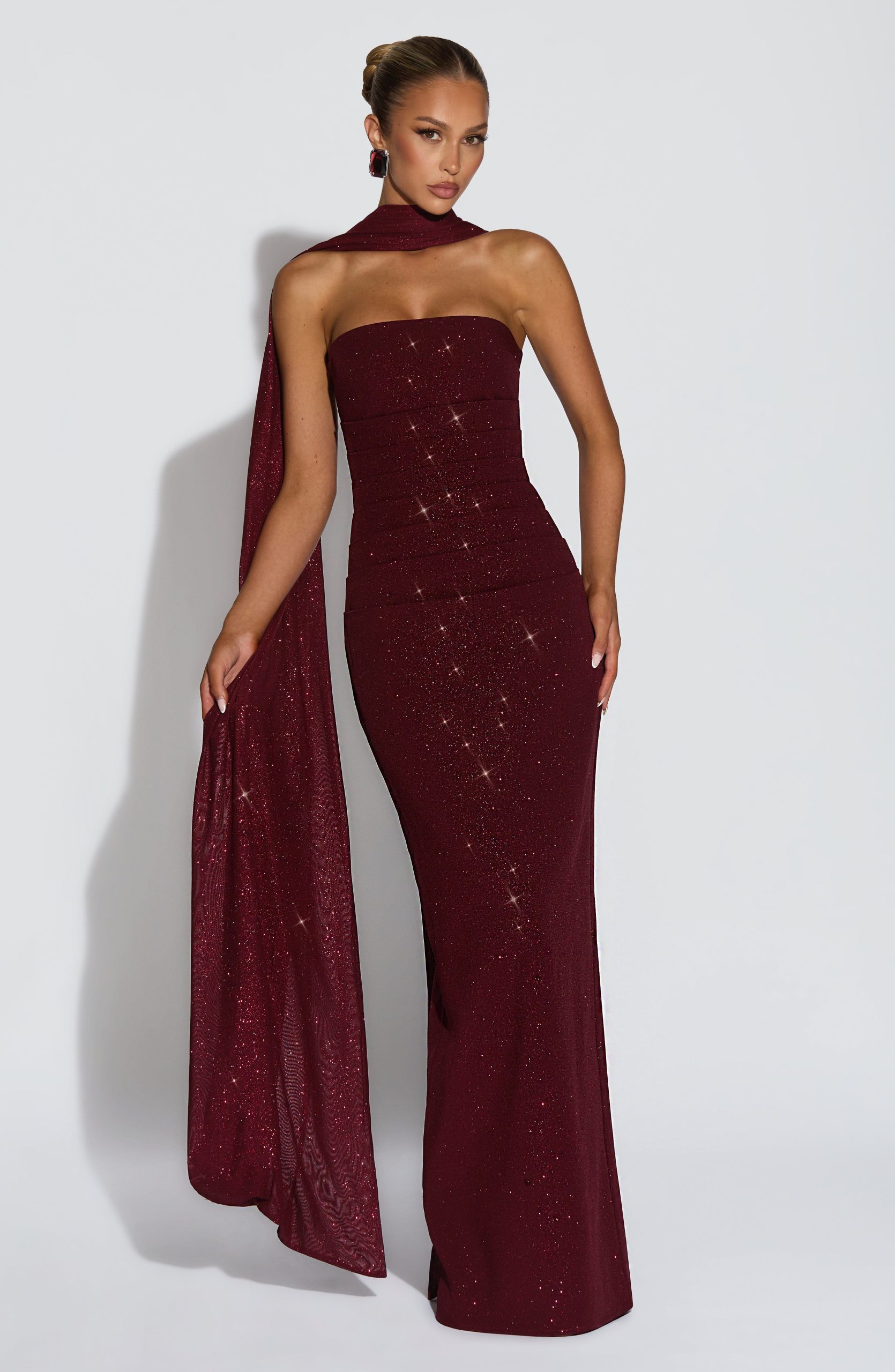 Pandra Maxi Dress – Wine Sparkle