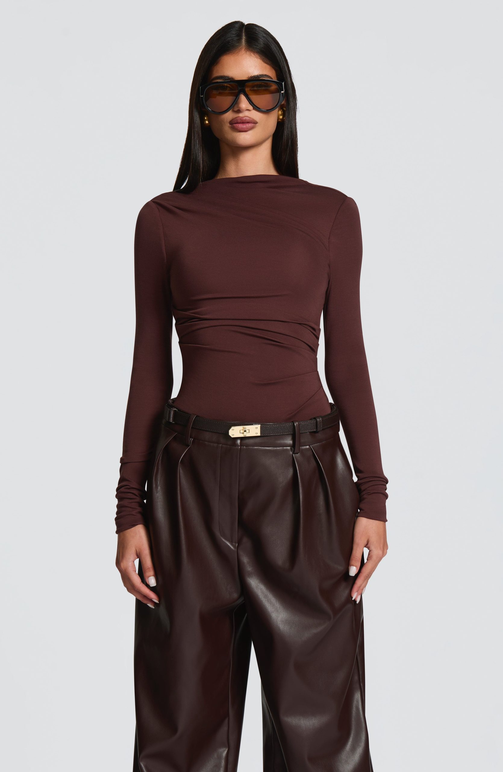 Pearson Bodysuit – Plum Brown