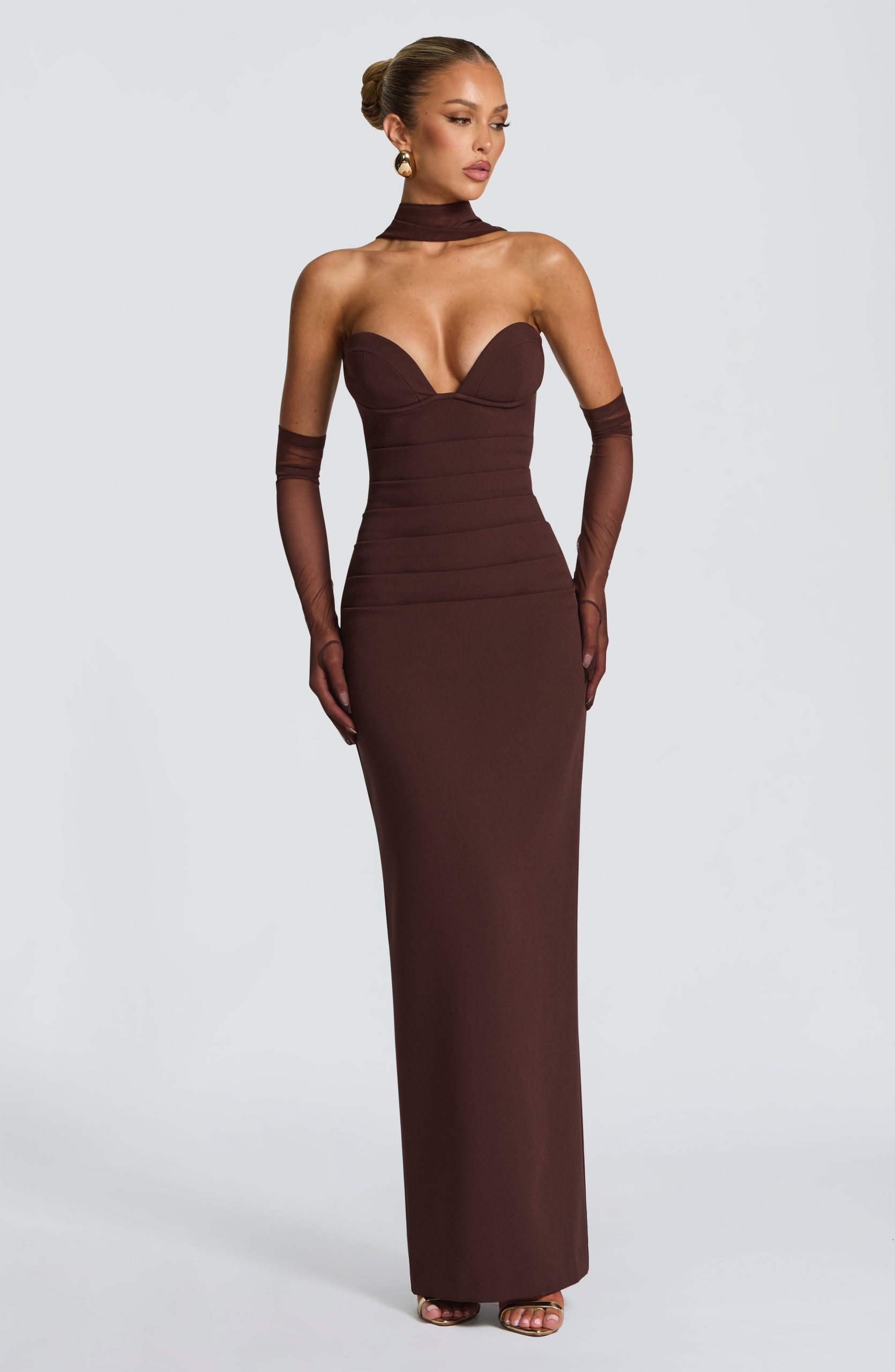 Lindsey Maxi Dress – Plum Brown