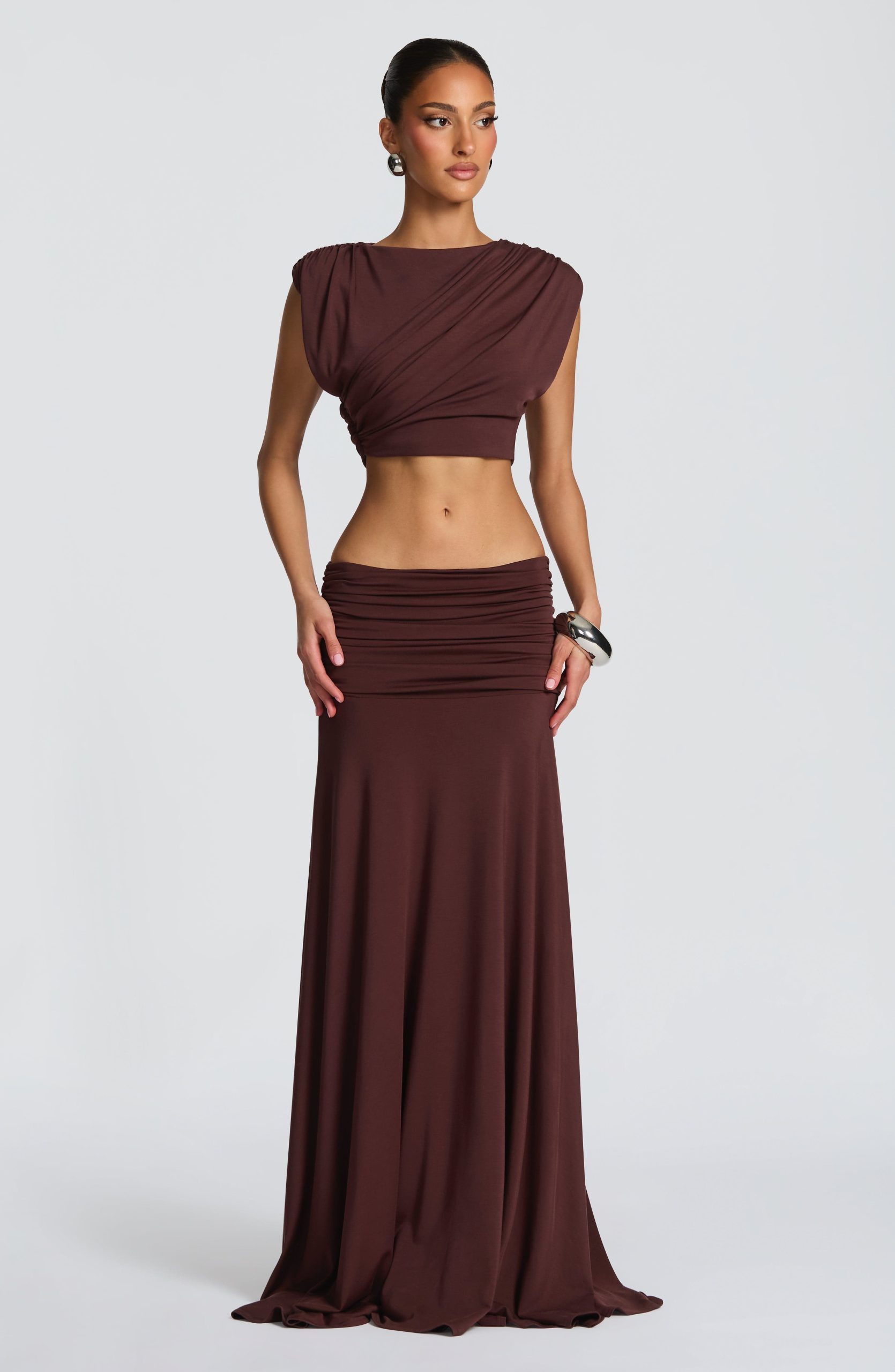 Paige Maxi Skirt – Plum Brown