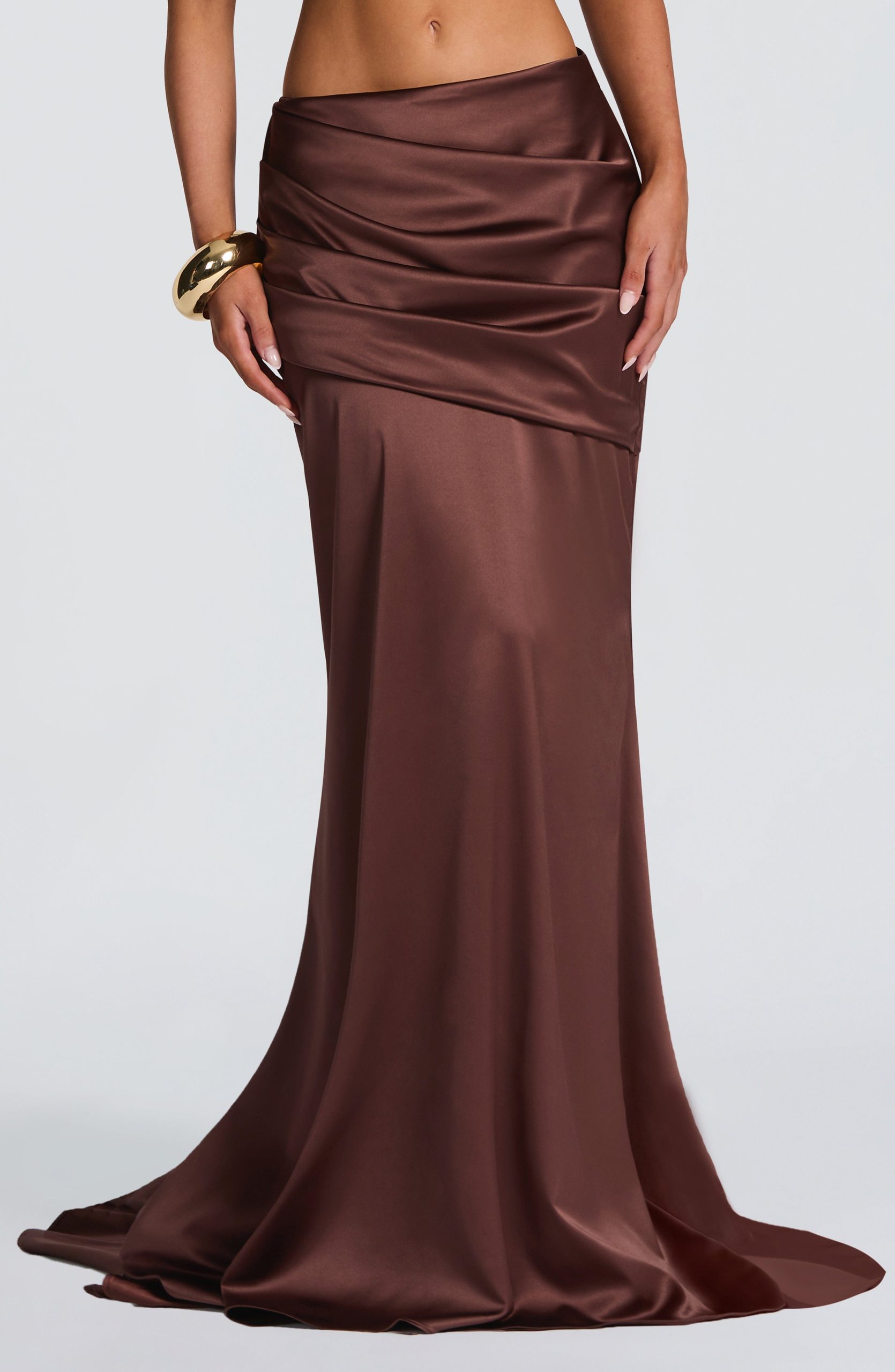 Claudette Maxi Skirt – Plum Brown