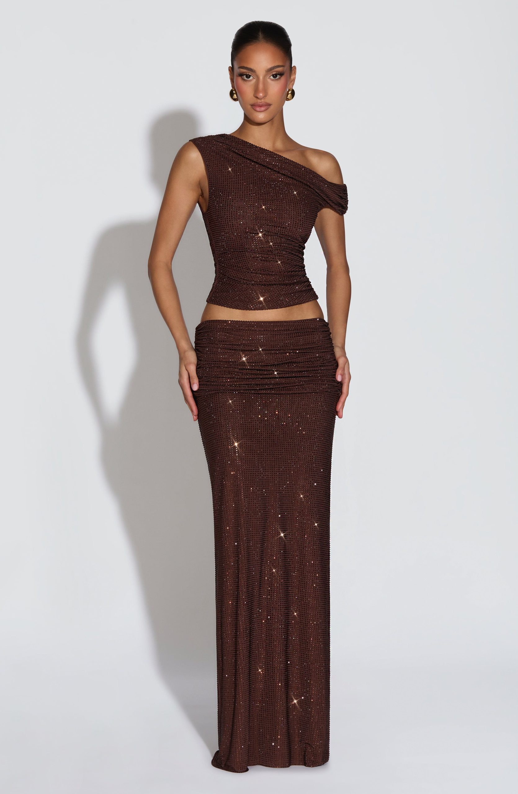 Sterling Maxi Skirt – Plum Brown