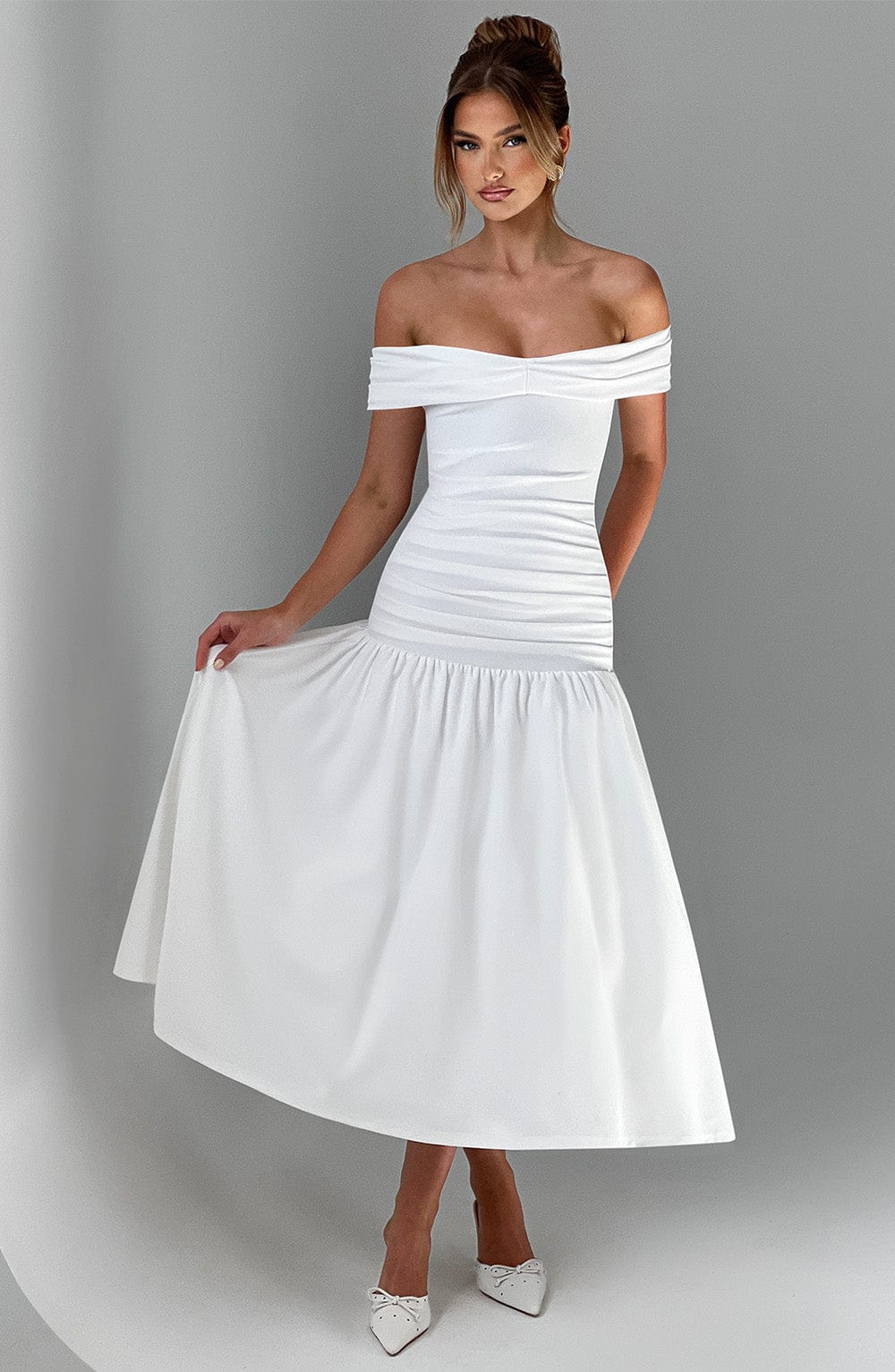 Wilhelmina Midaxi Dress – Ivory
