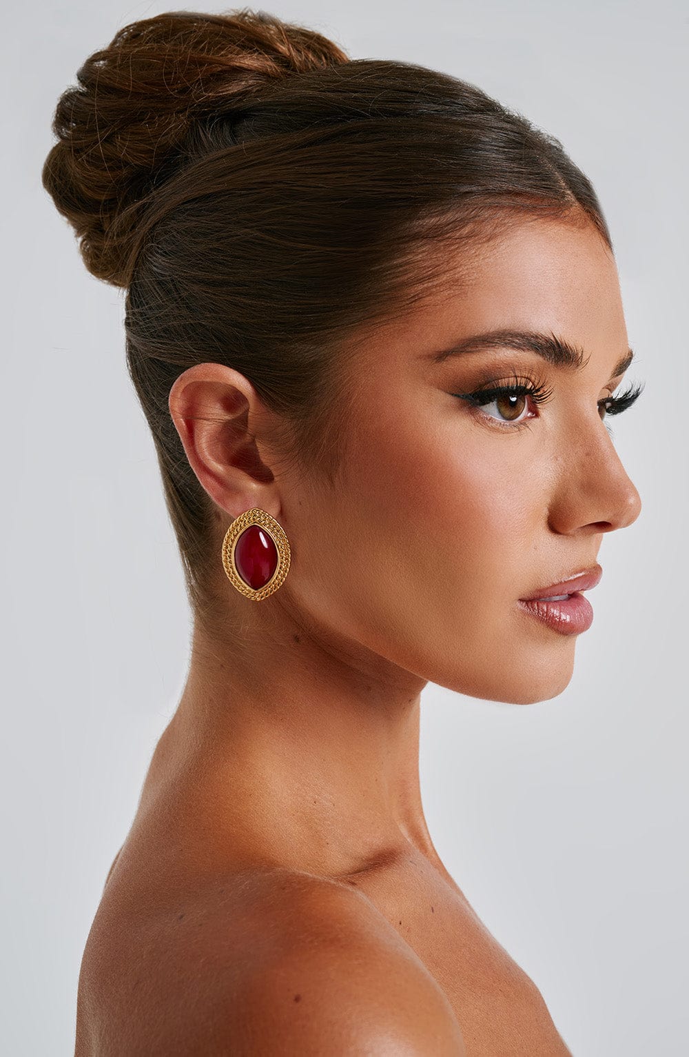 Azra Earrings – Red/Gold