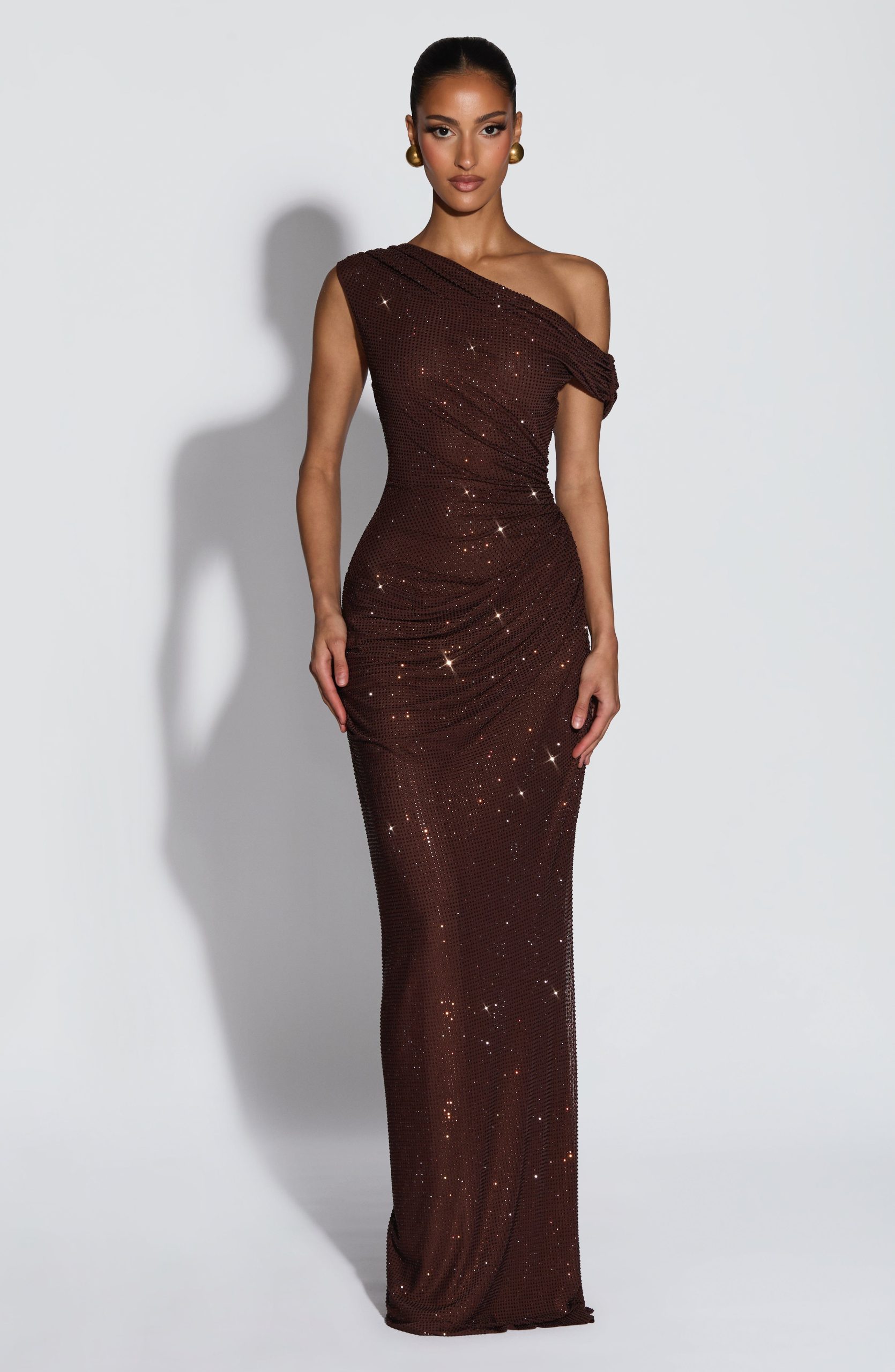 Ottilie Maxi Dress – Plum Brown