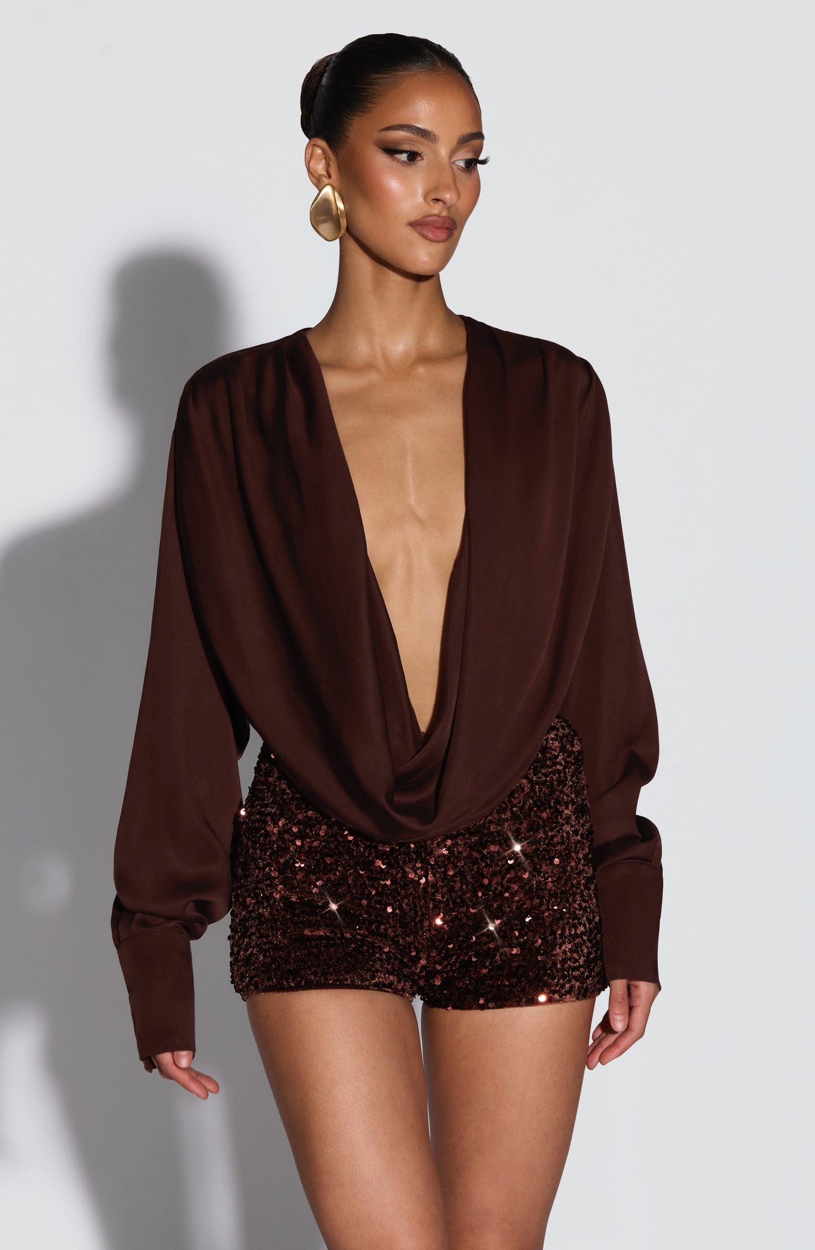 Coralie Bodysuit – Plum Brown