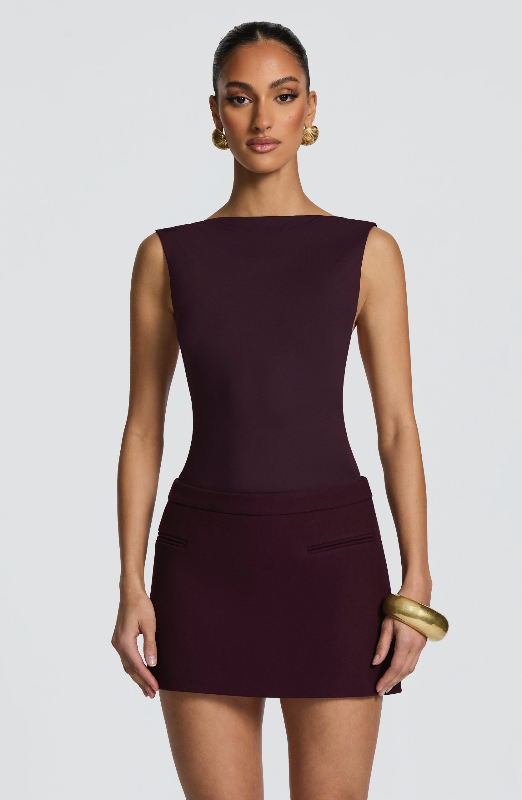 Edna Mini Skirt – Plum