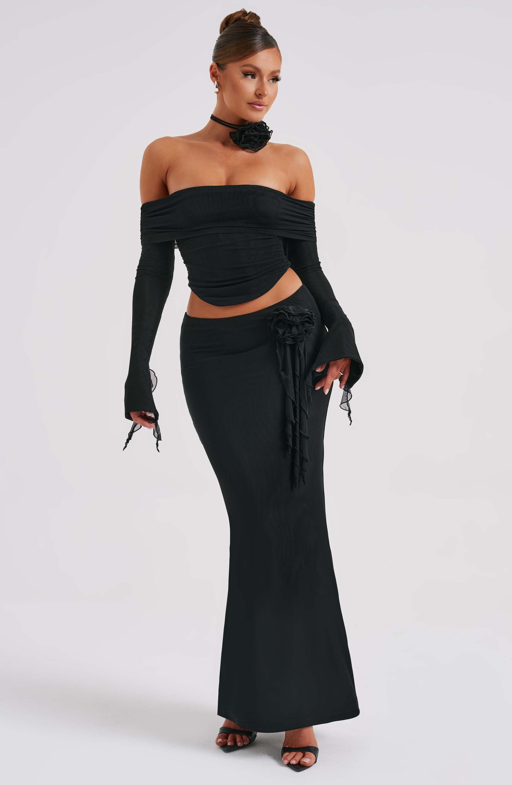 Deema Maxi Skirt – Black