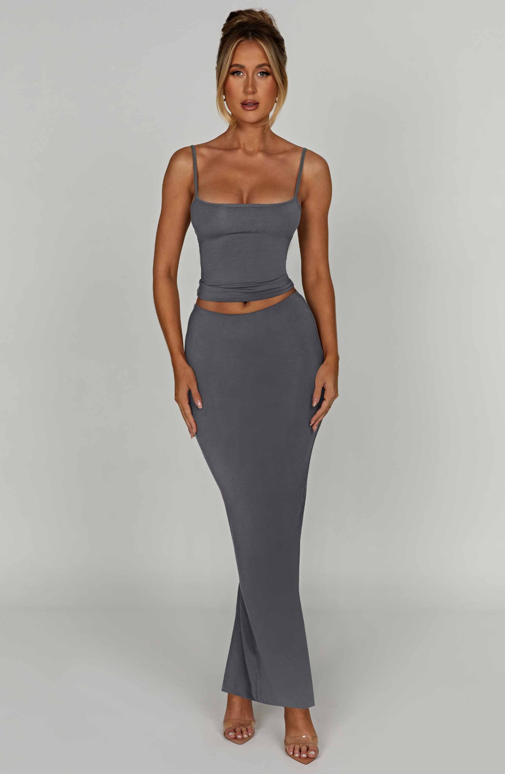 Yazmin Maxi Skirt – Charcoal