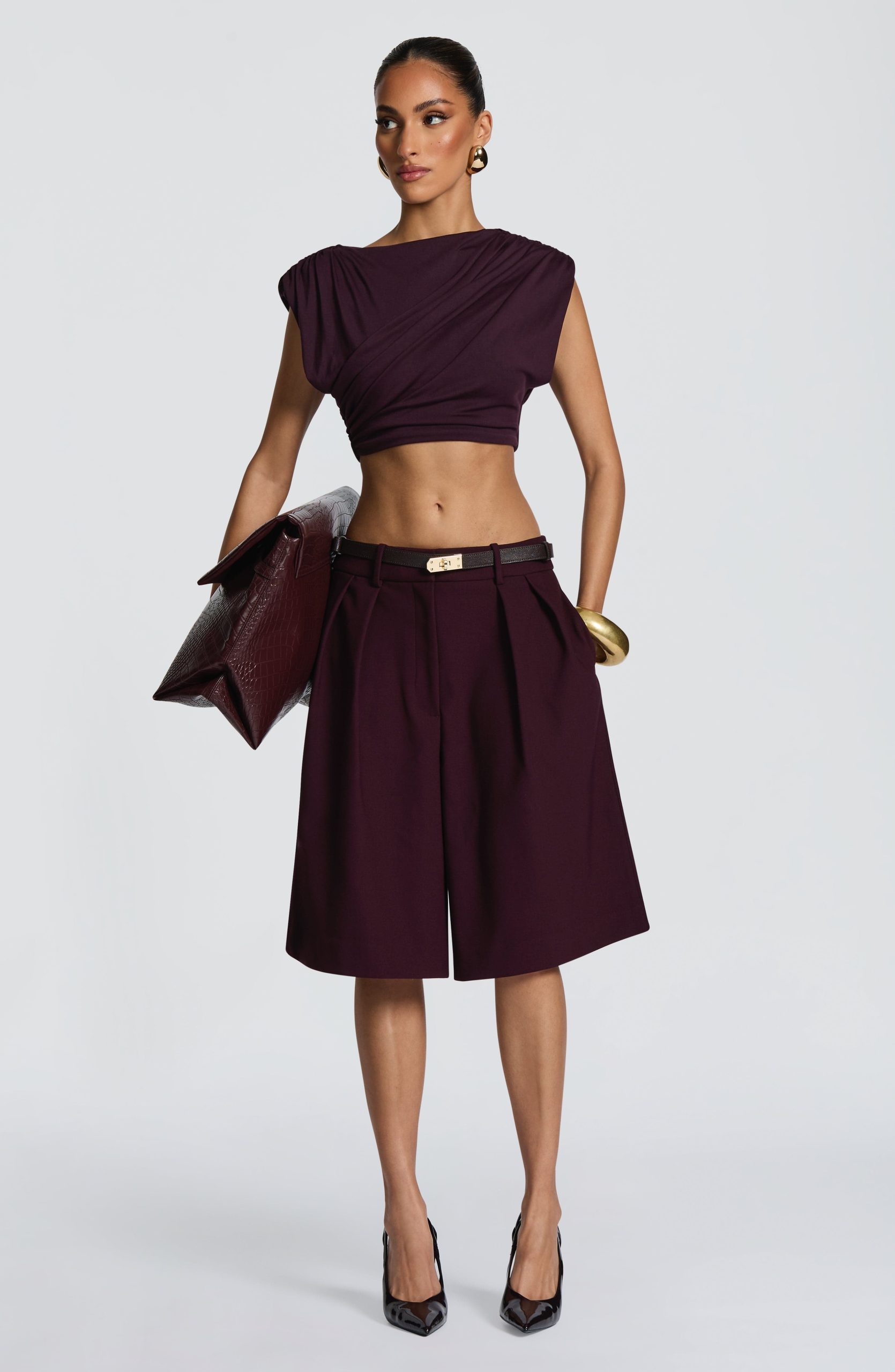 Ausra Bermuda Shorts – Plum