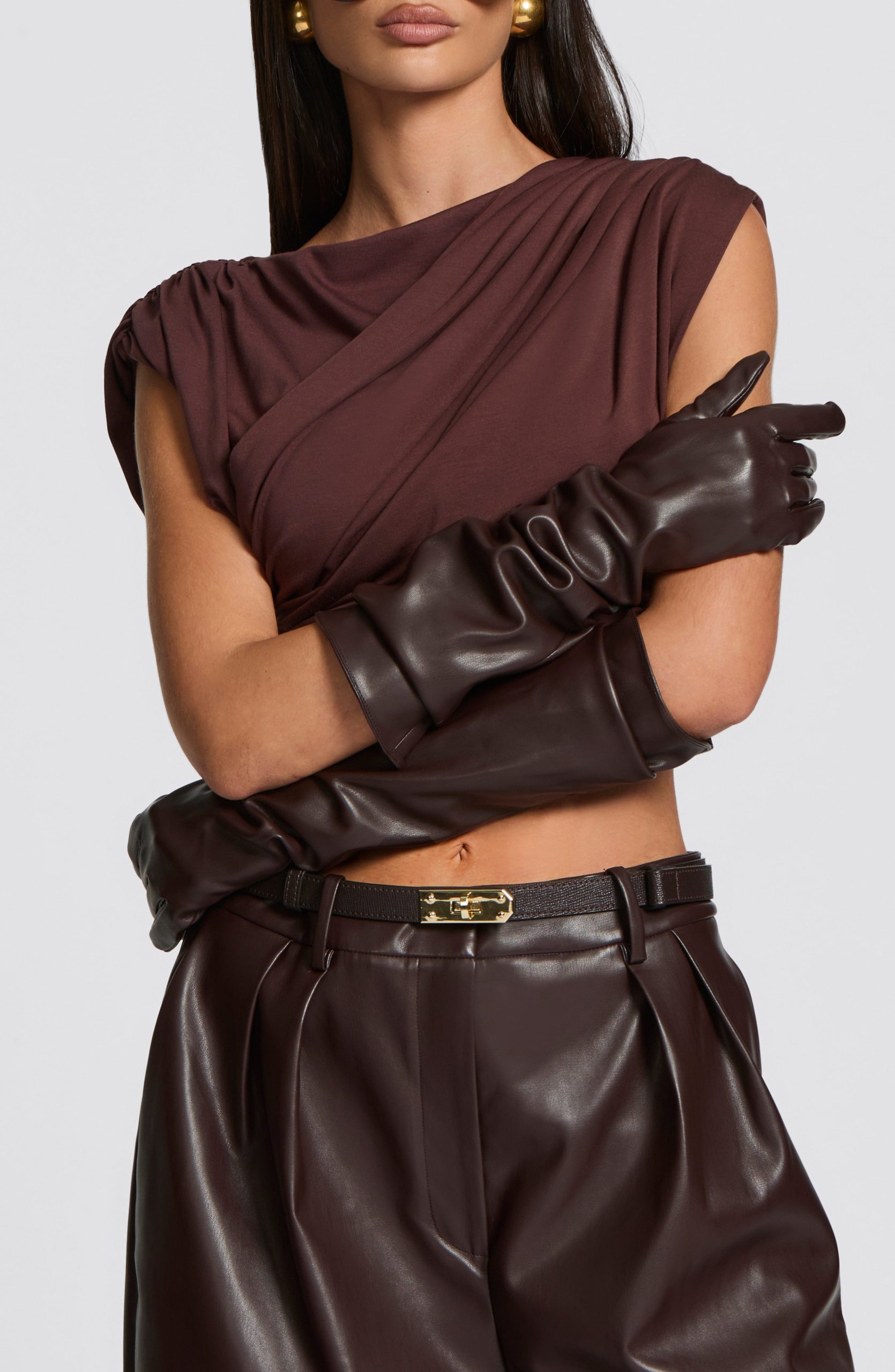 Frankie Gloves – Plum Brown