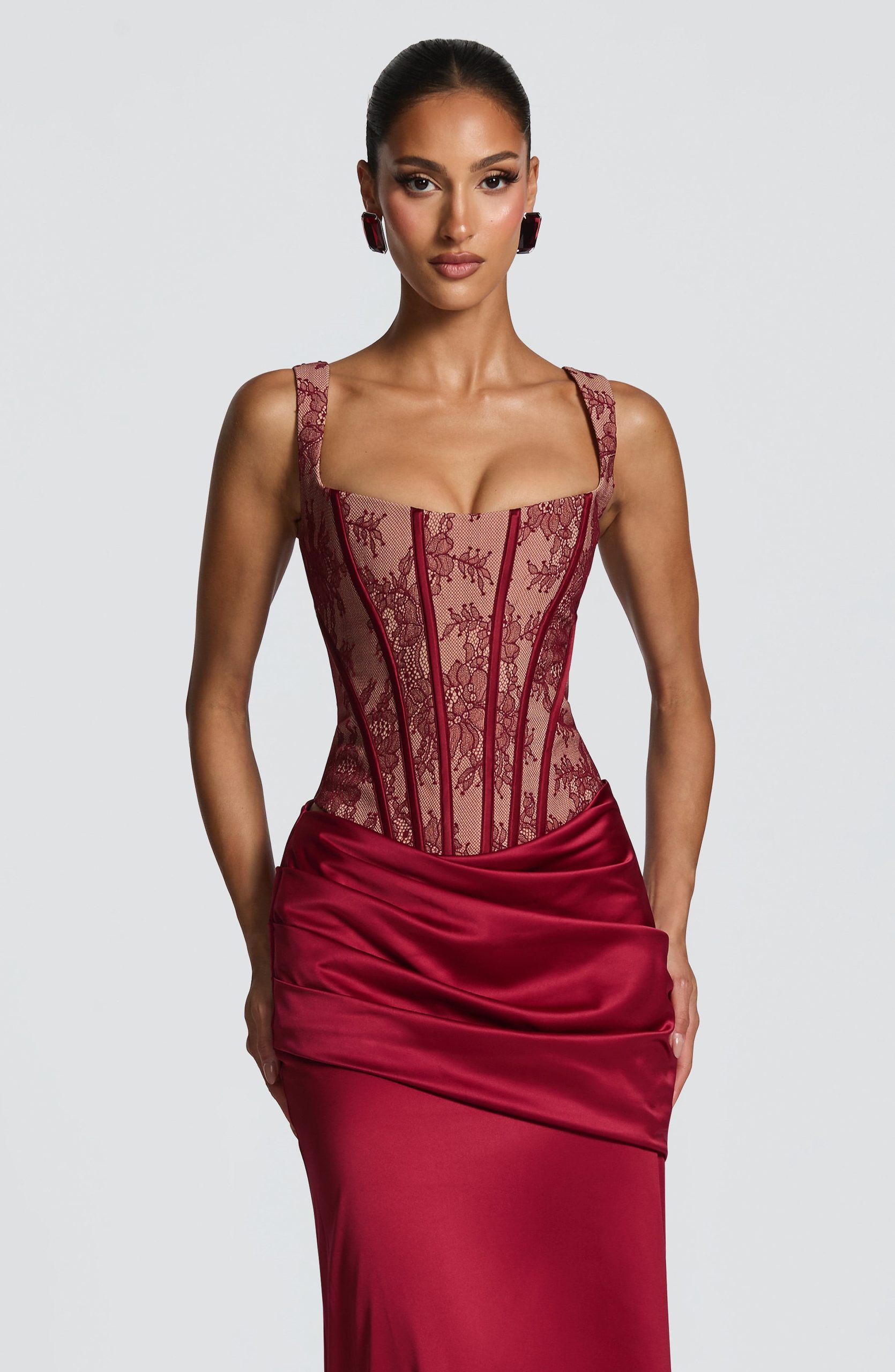 Nixie Corset – Burgundy Lace