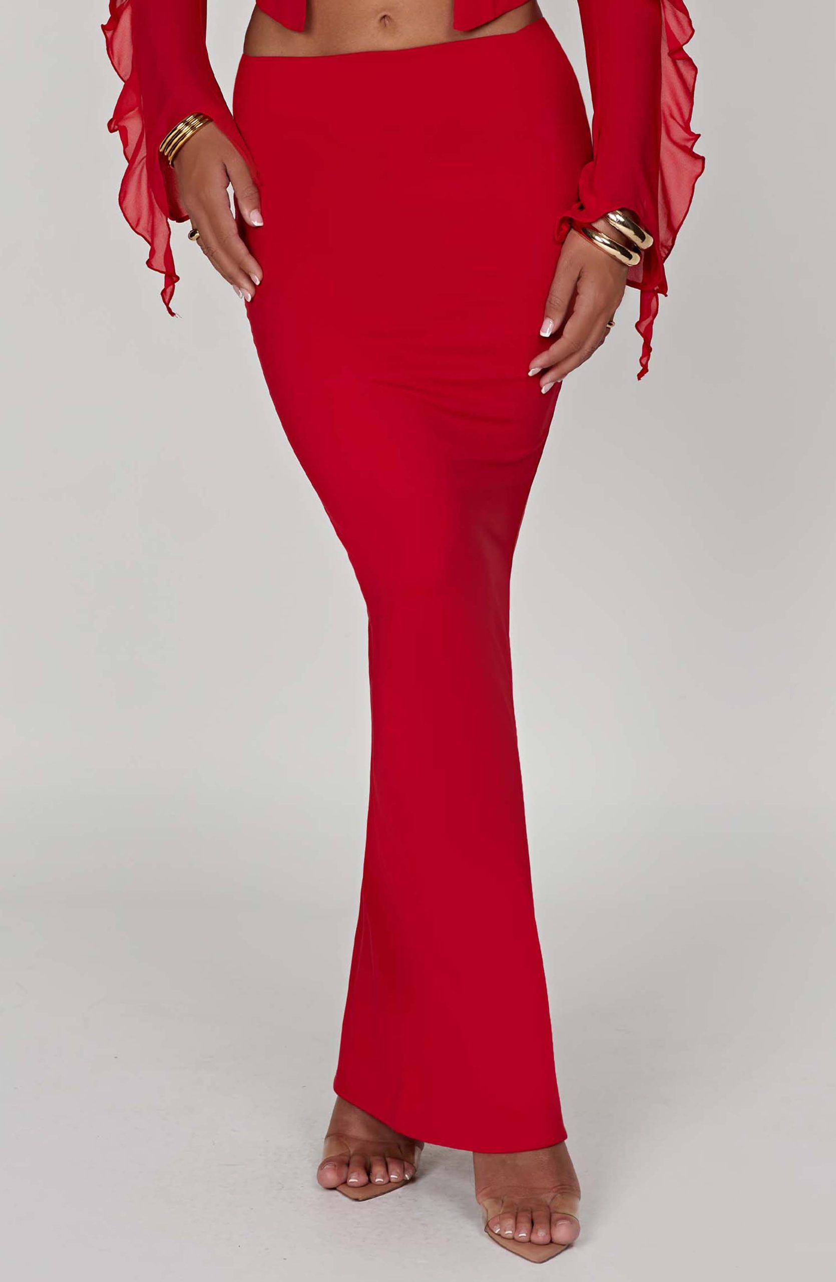 Astrid Maxi Skirt – Red