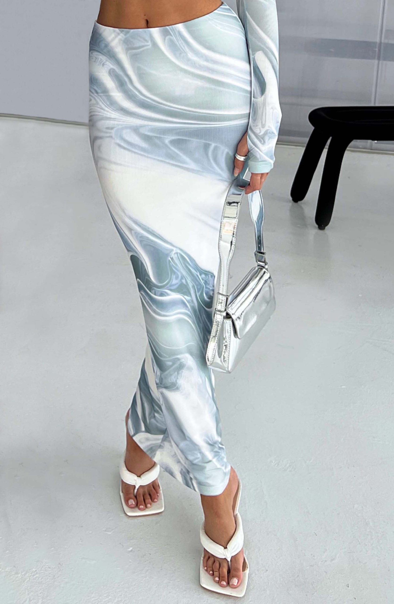 Blair Maxi Skirt – Grey Haze Print