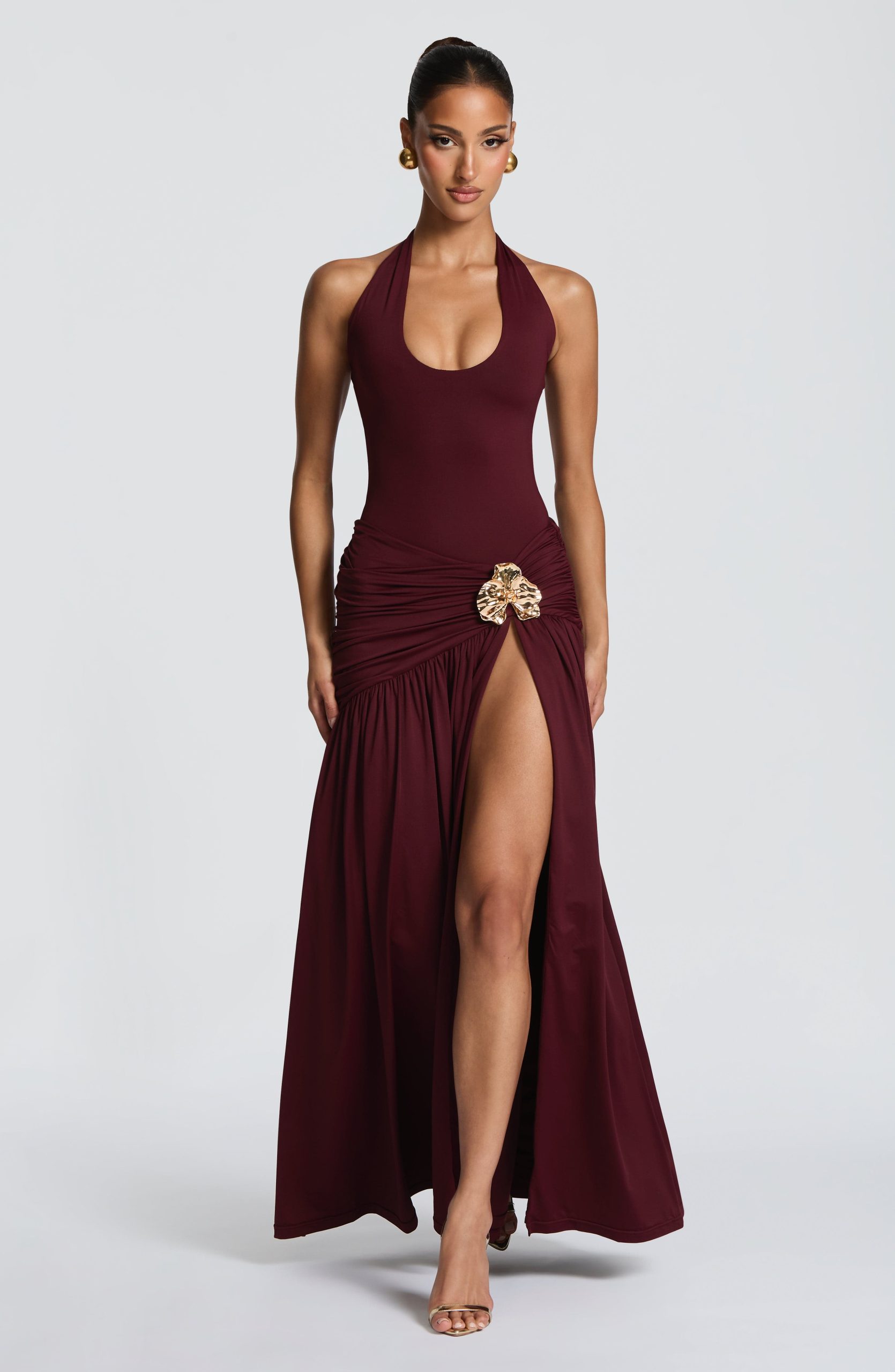 Saira Maxi Skirt – Cherry Lacquer