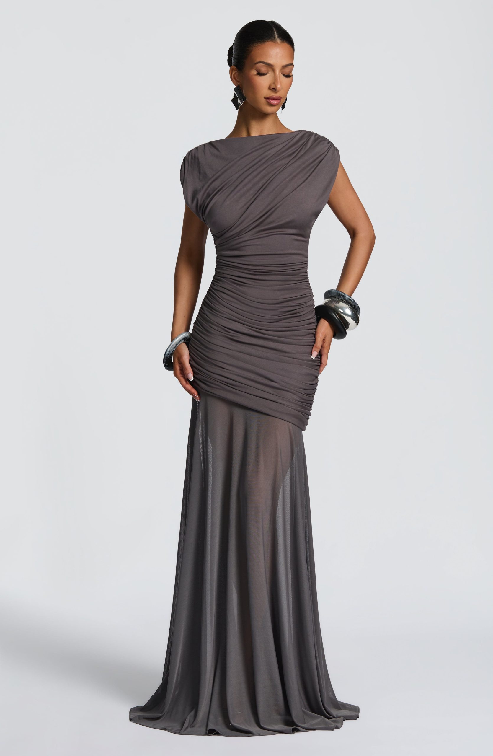 Demelza Maxi Dress – Charcoal