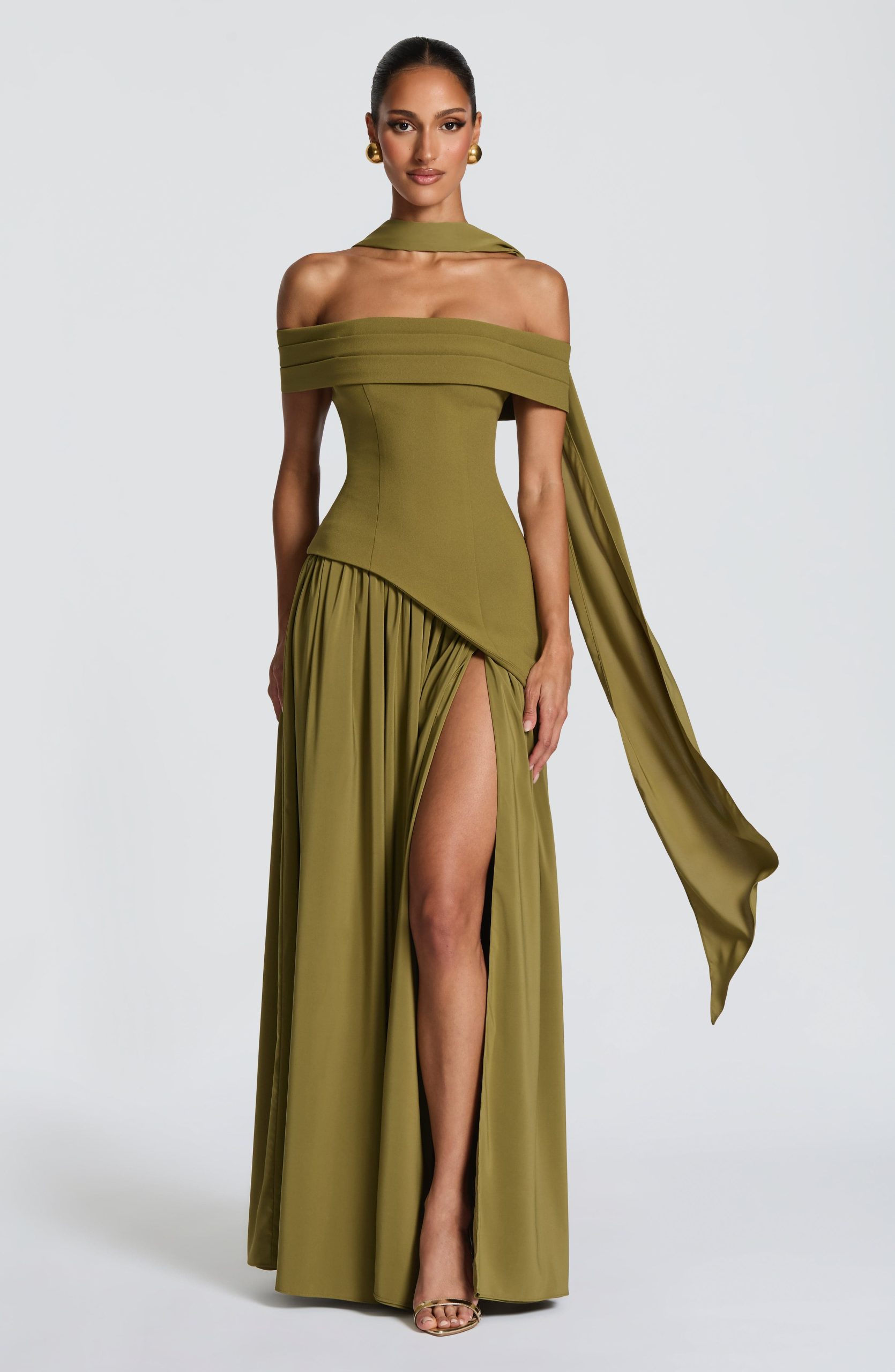 Delilah Maxi Dress – Deep Olive