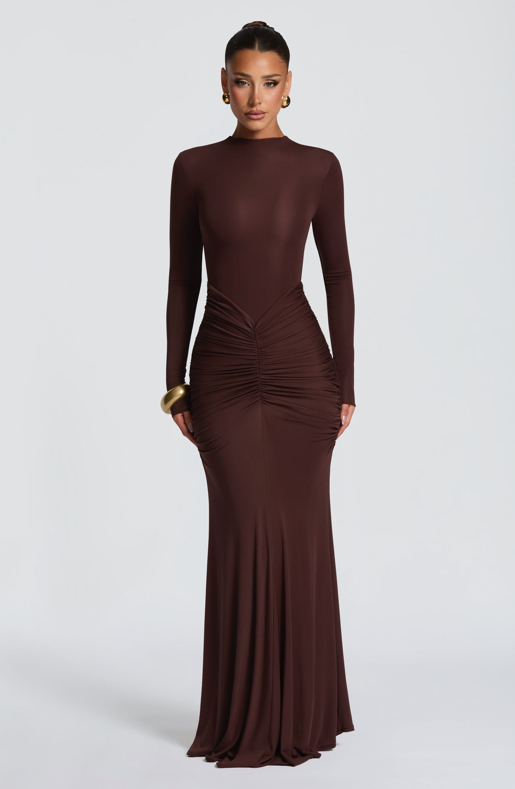 Oriane Maxi Dress – Plum Brown