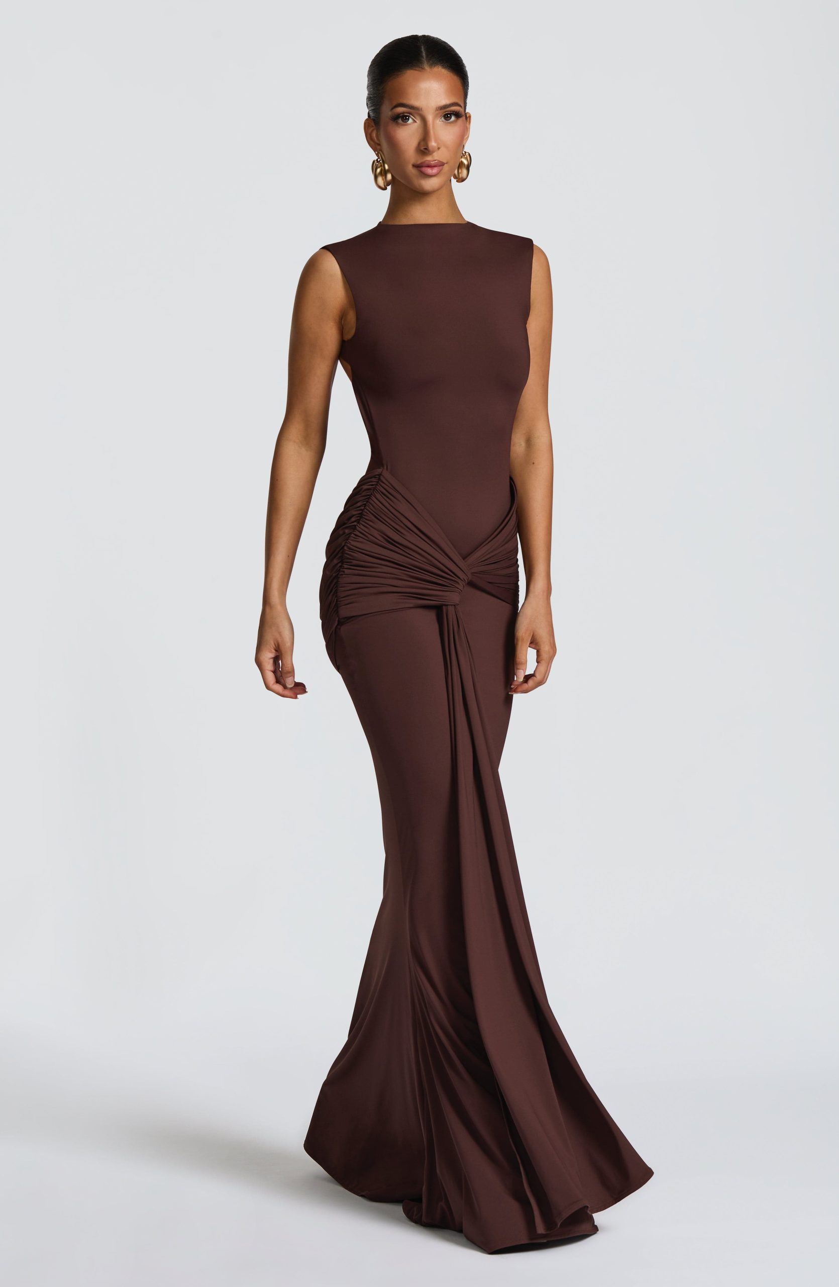 Lorenza Maxi Dress – Plum Brown