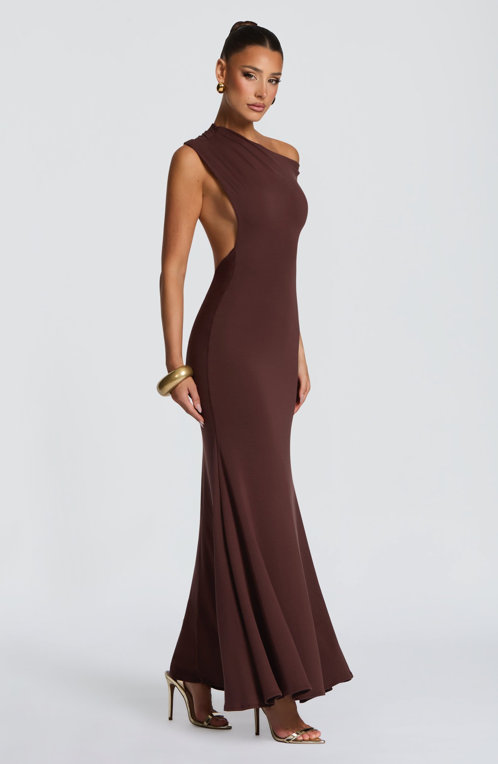 Fiora Maxi Dress – Plum Brown