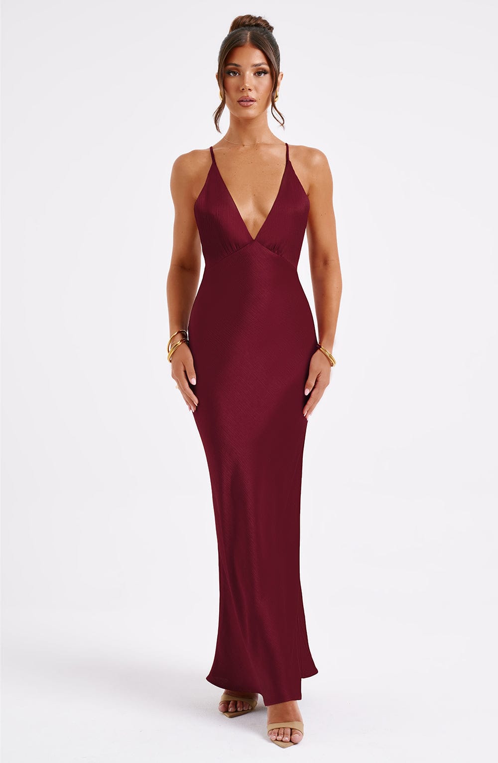 Anja Maxi Dress – Burgundy
