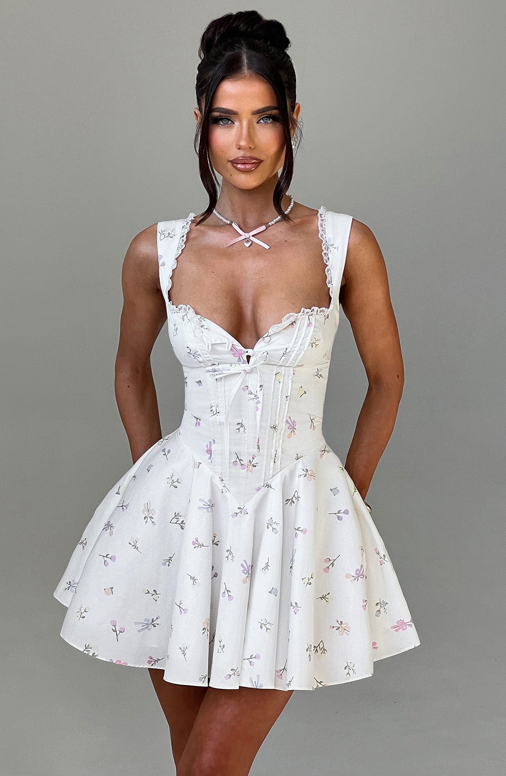 Antonella Mini Dress – Multi Floral Print