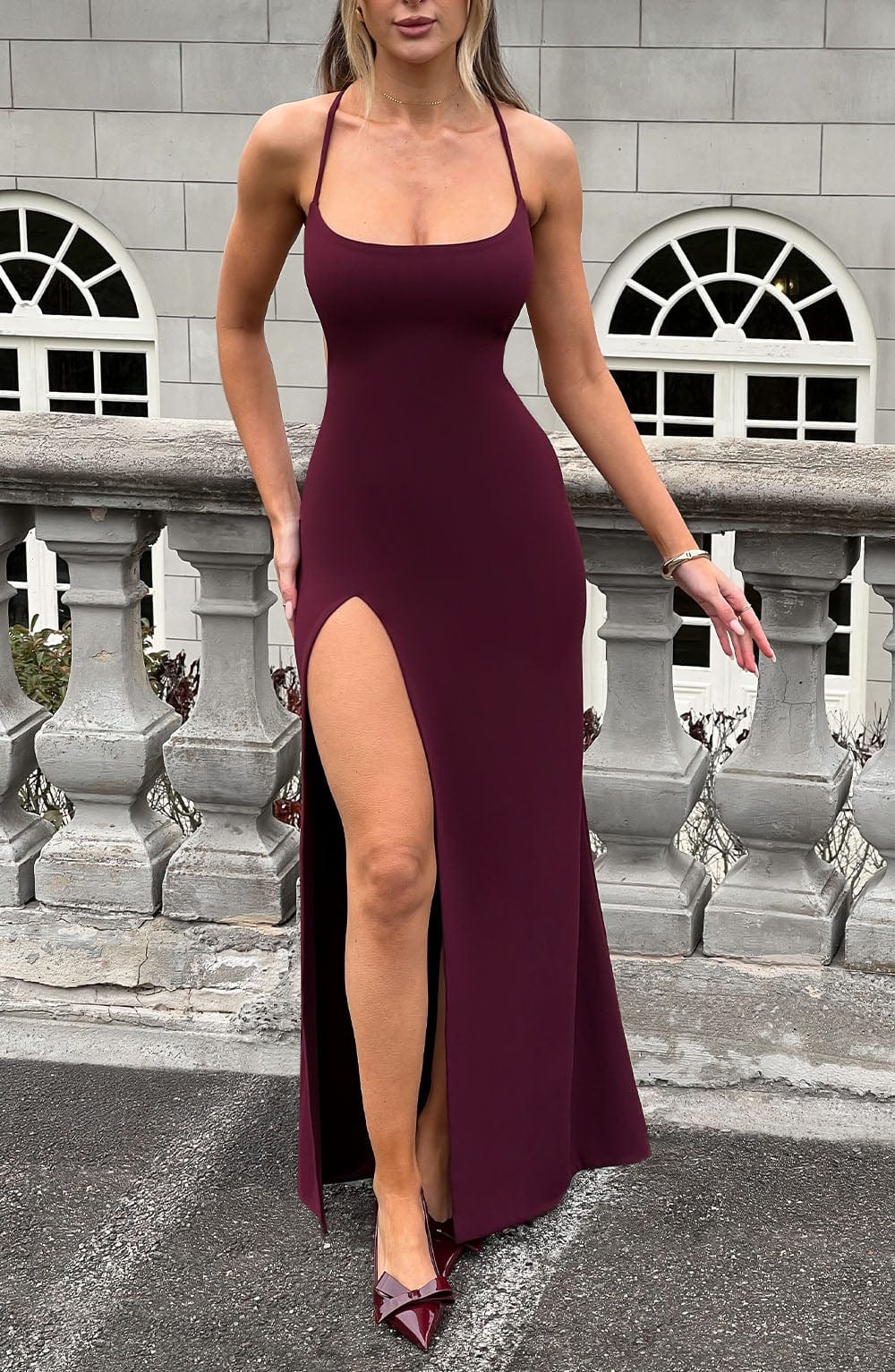 Beatrix Maxi Dress – Cherry Lacquer