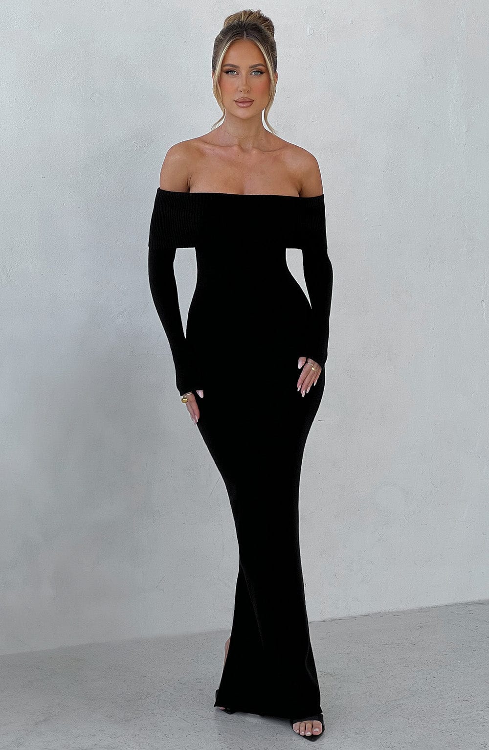 Beverley Knit Maxi Dress – Black
