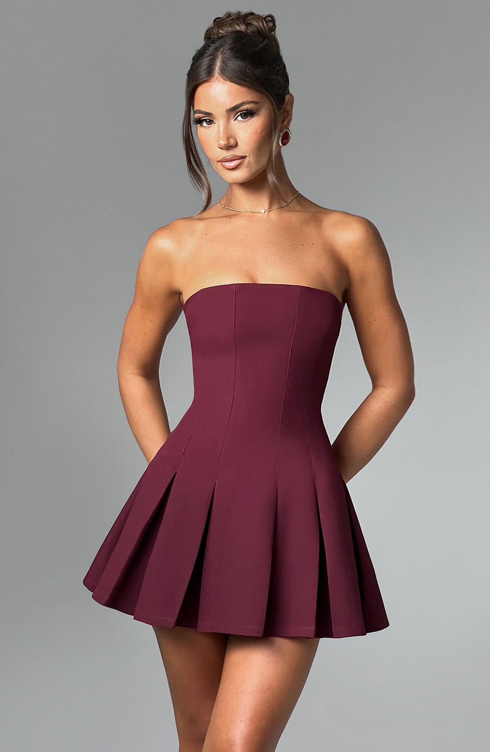 Bryony Mini Dress – Cherry Lacquer