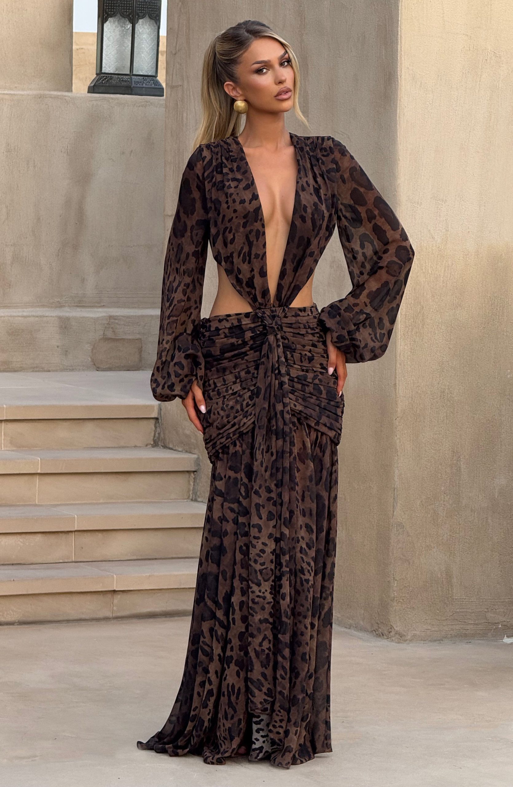 Andrina Maxi Dress – Leopard Print