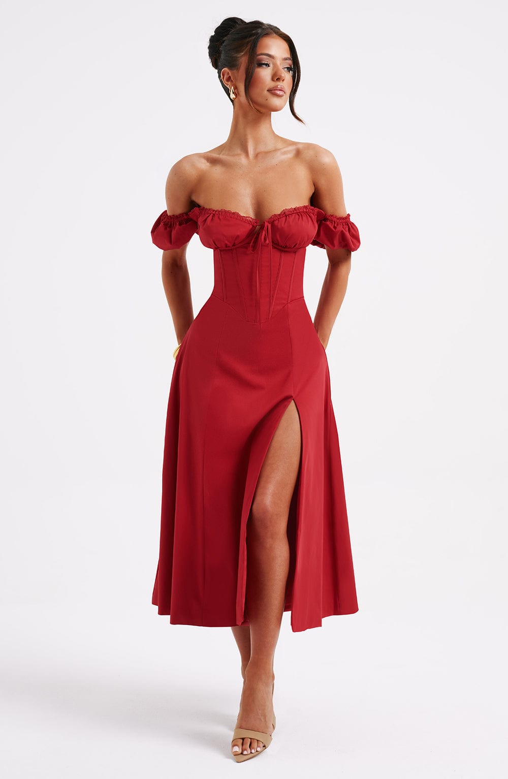 Courtney Midi Dress – Red