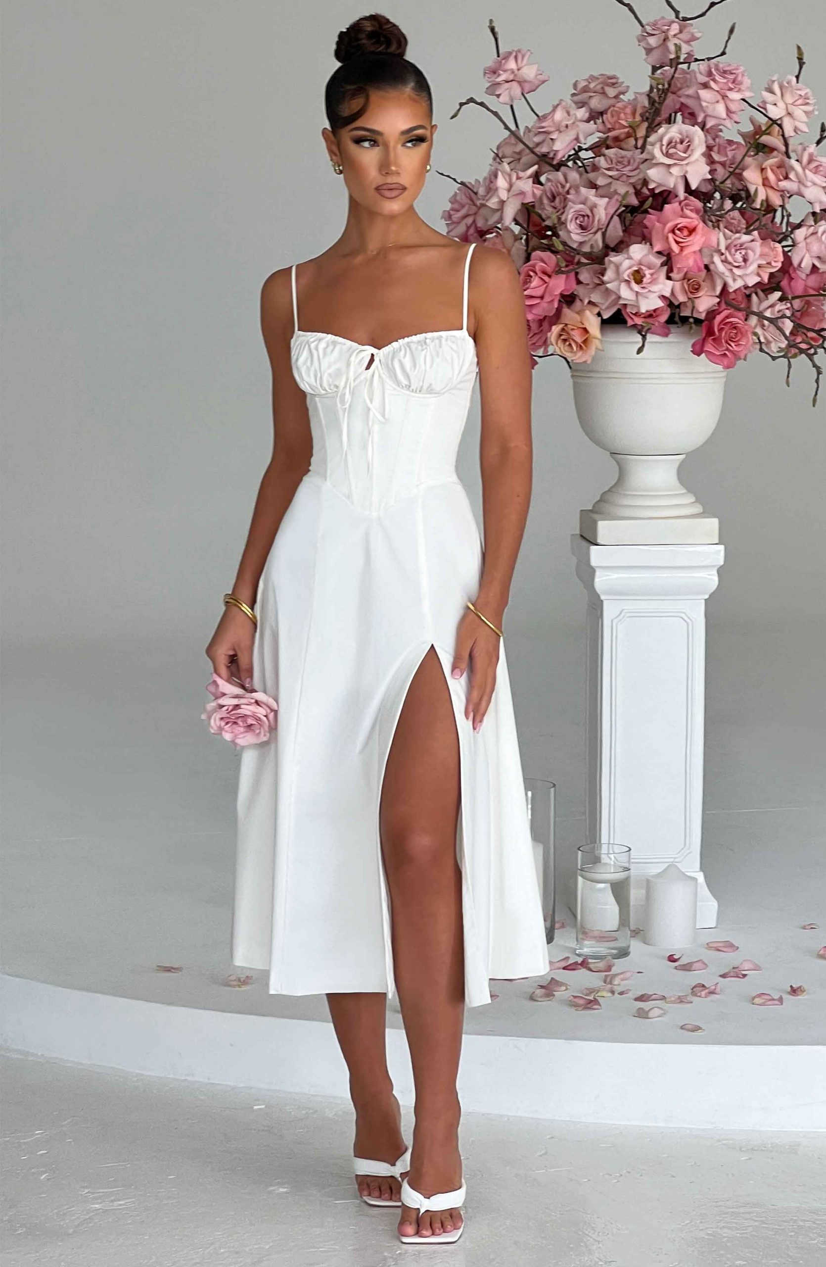 Deanna Midi Dress – Ivory