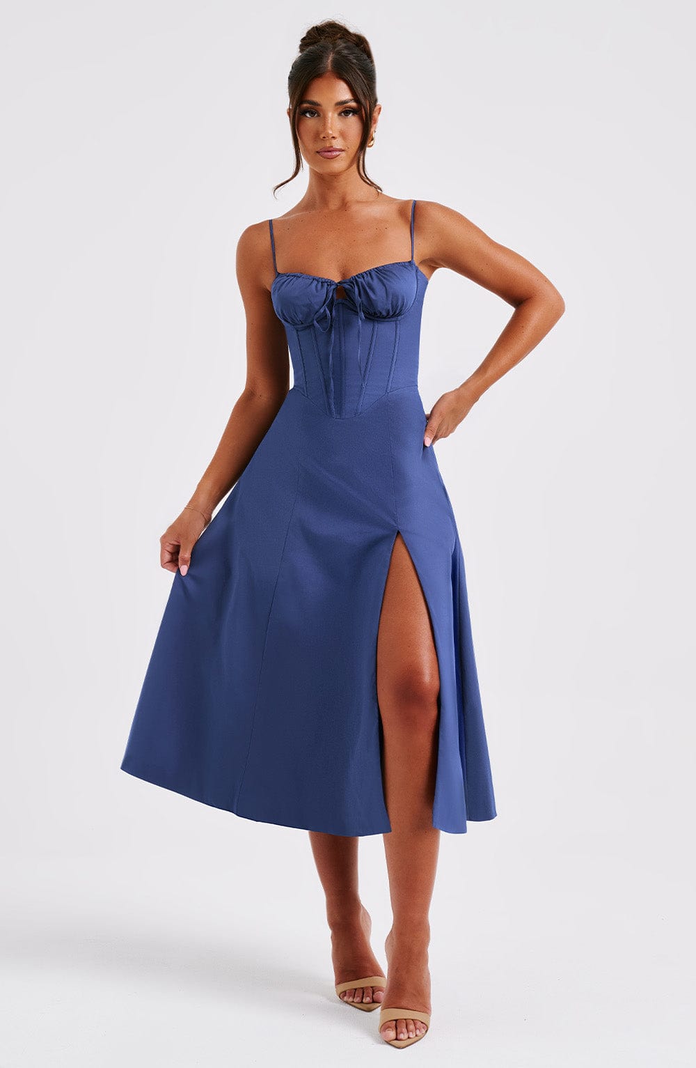 Deanna Midi Dress – Navy