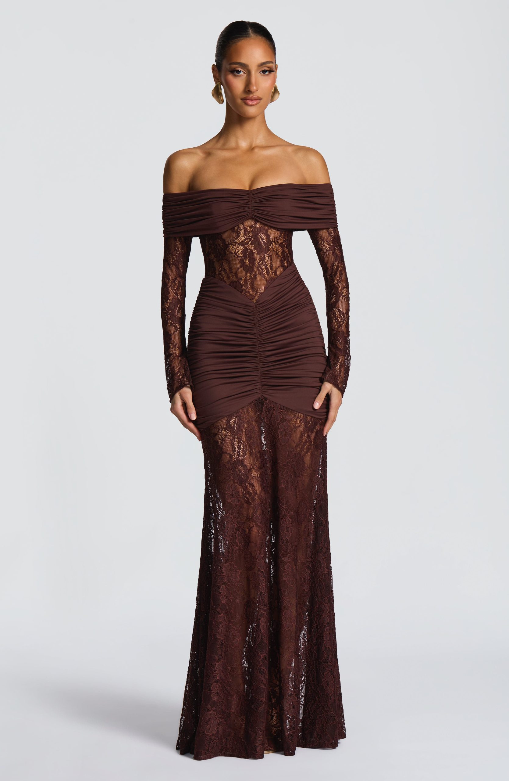 Sauline Maxi Dress – Plum Brown