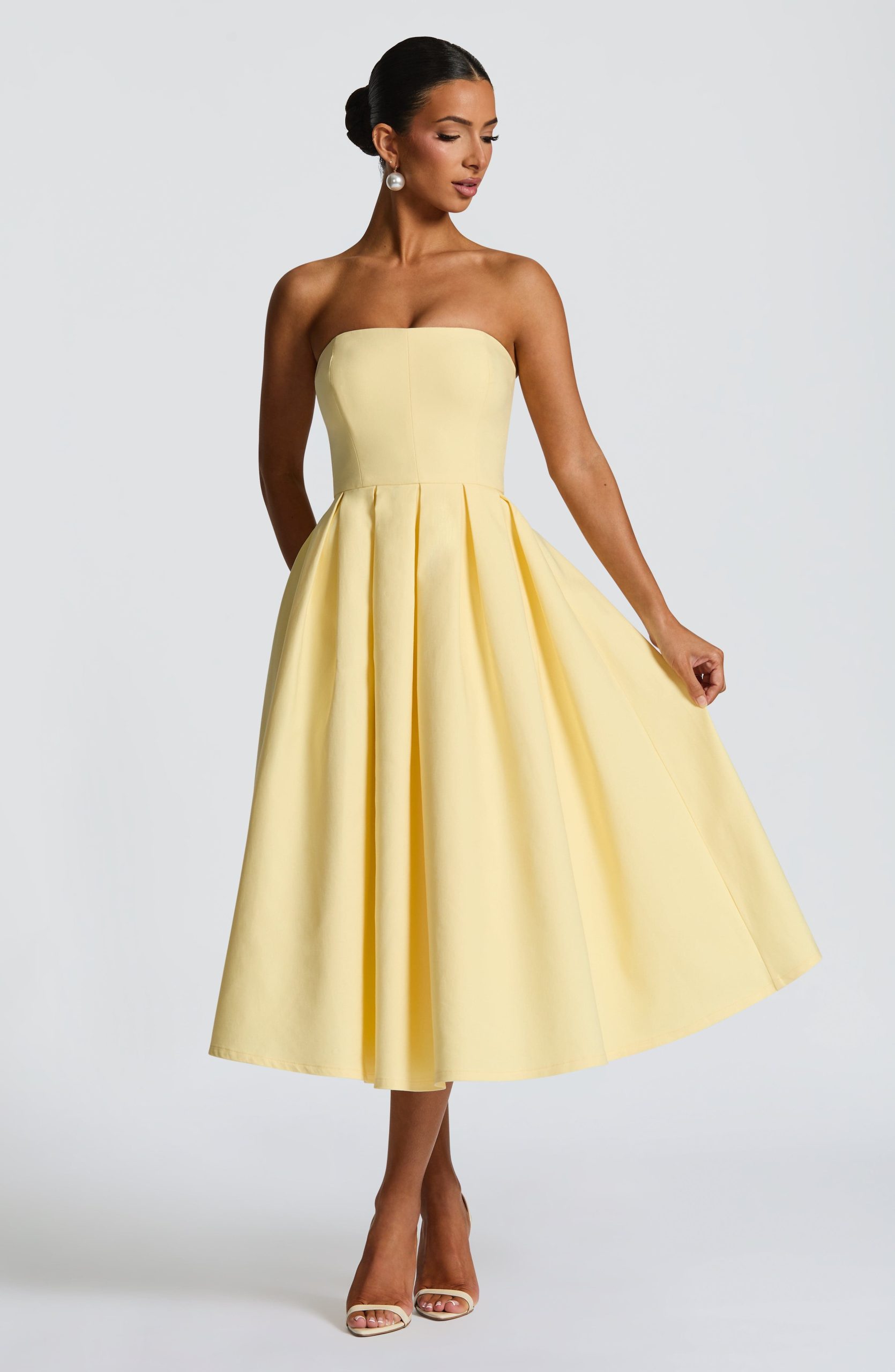Edith Midi Dress – Lemon