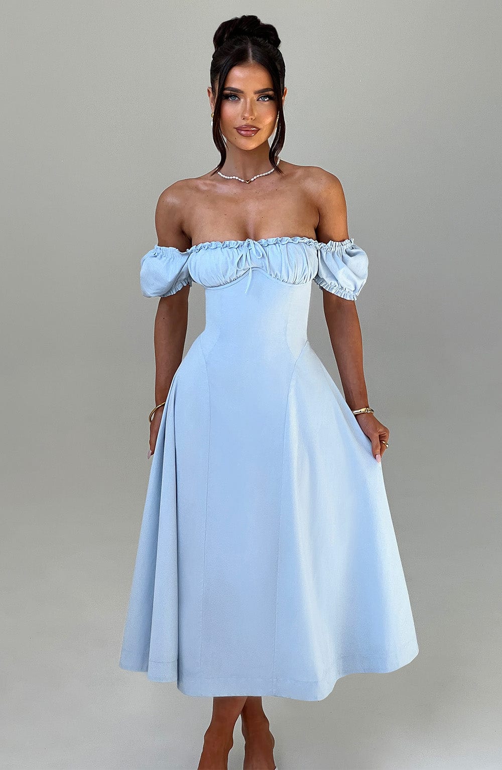 Elora Midi Dress – Blue