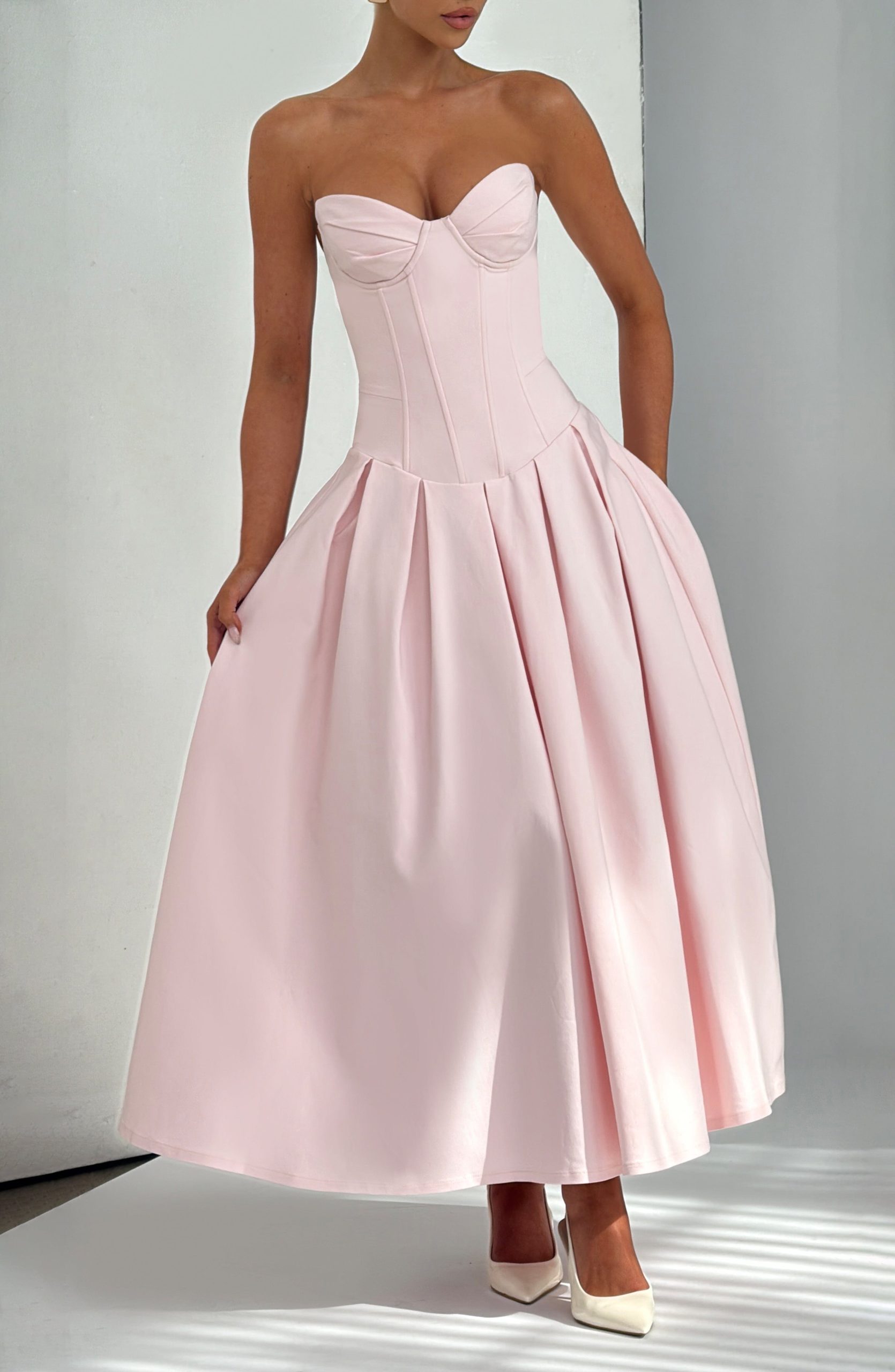 Salma Midi Dress – Blush