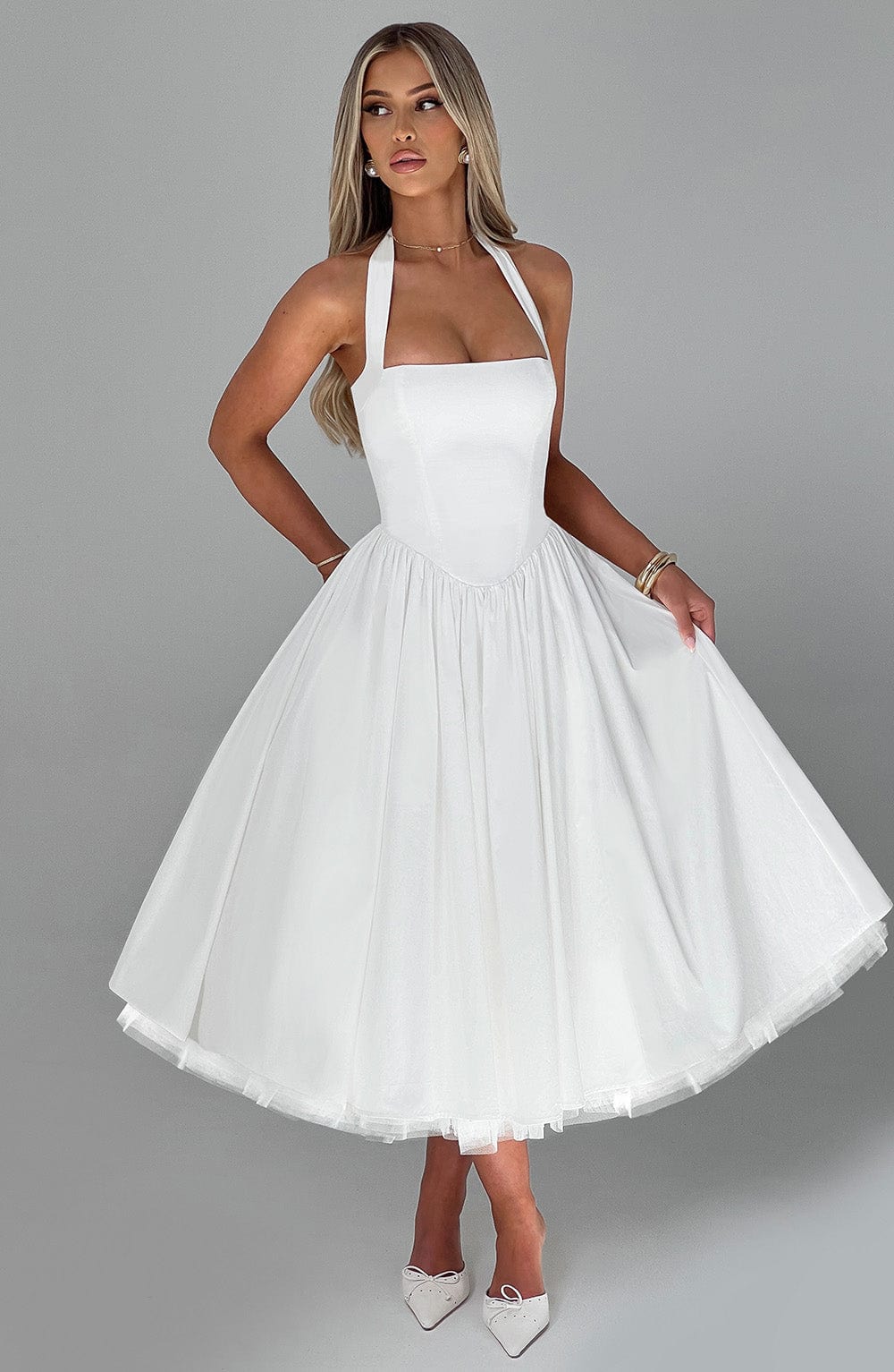 Cressida Midi Dress – Ivory