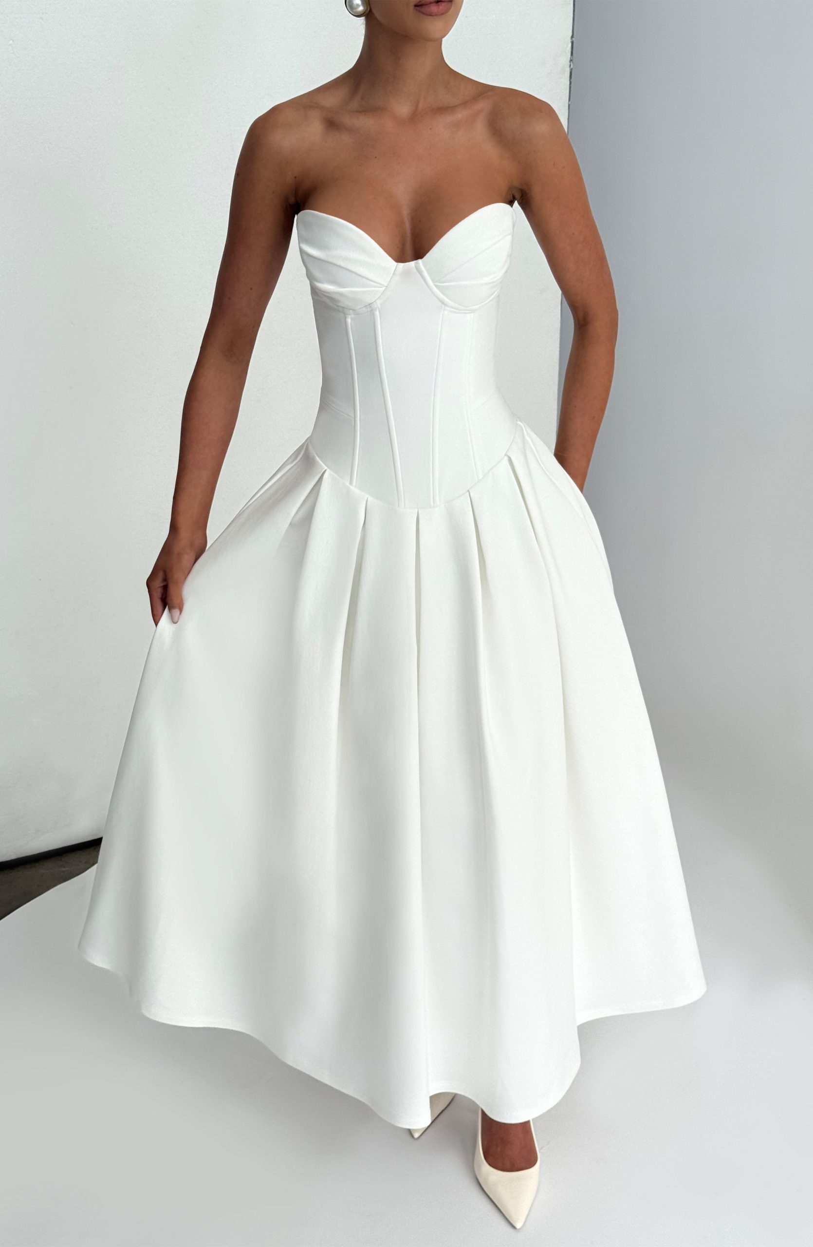 Salma Midi Dress – Ivory