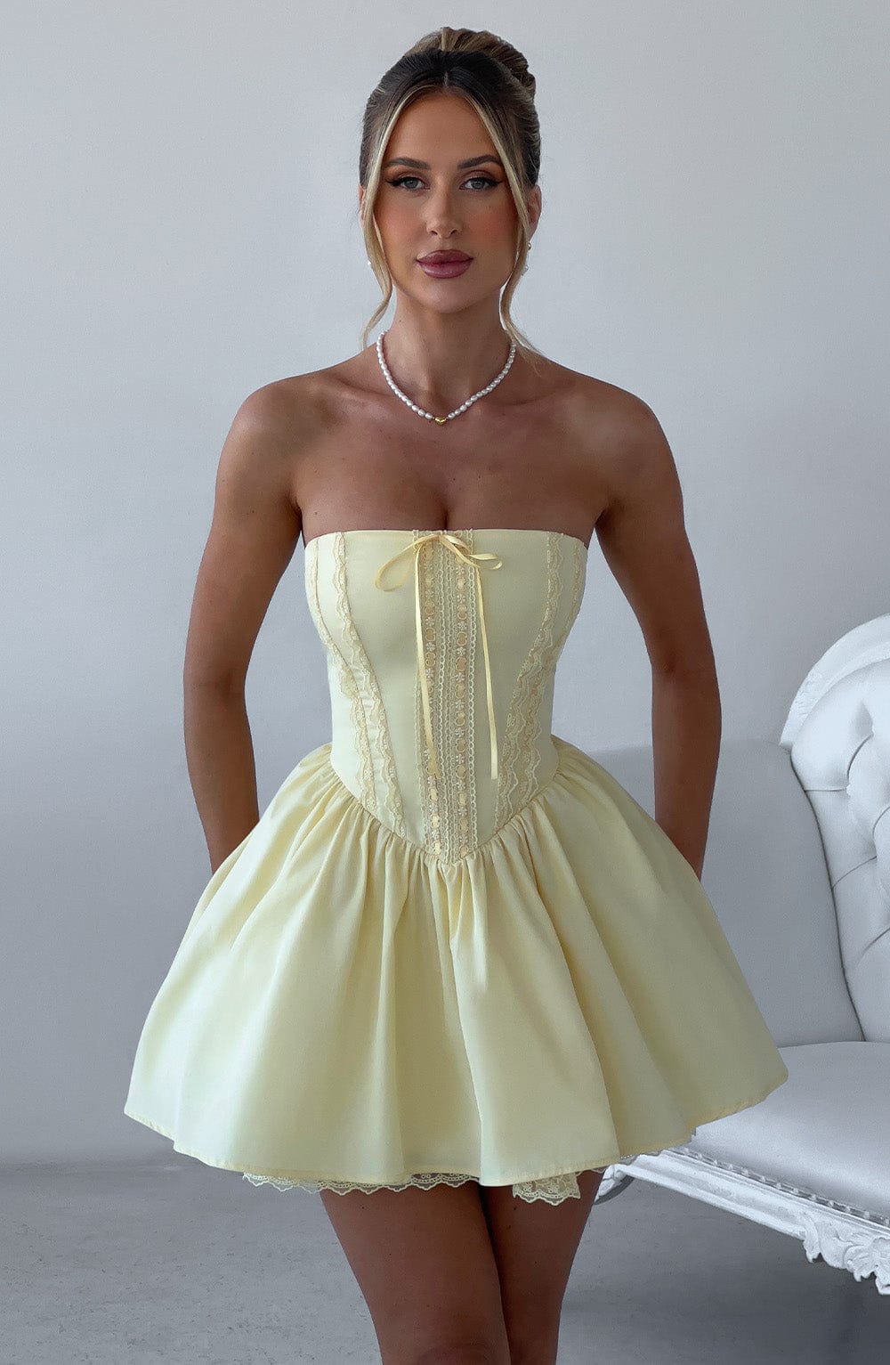 Evie Mini Dress – Lemon