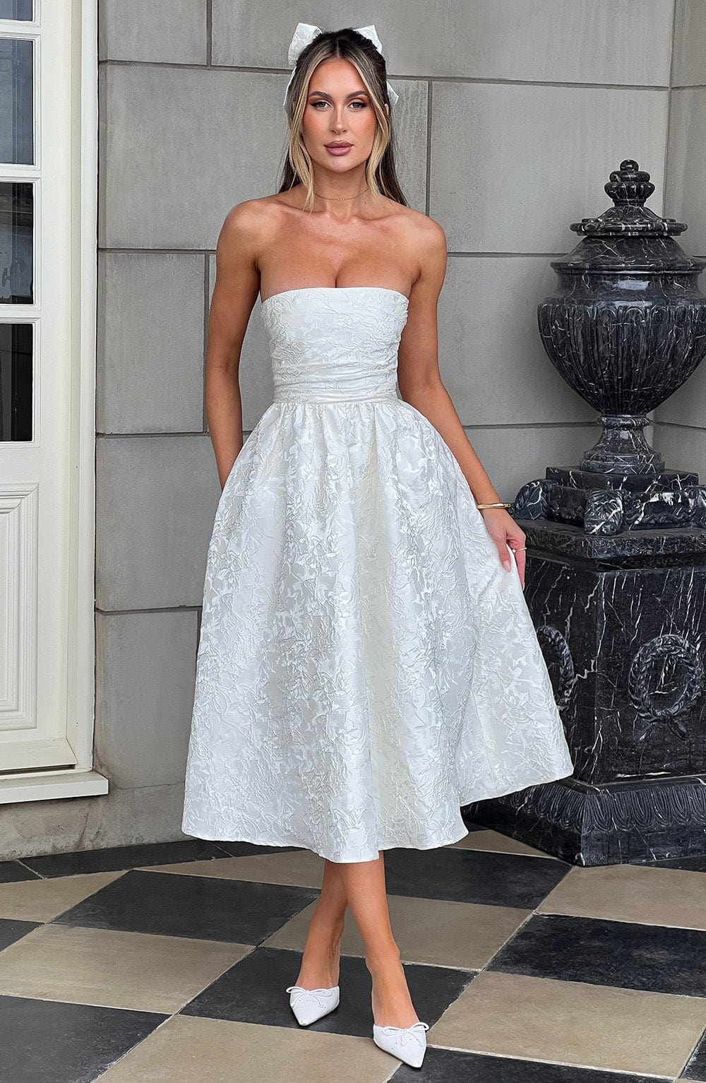 Saoirse Midi Dress – Ivory
