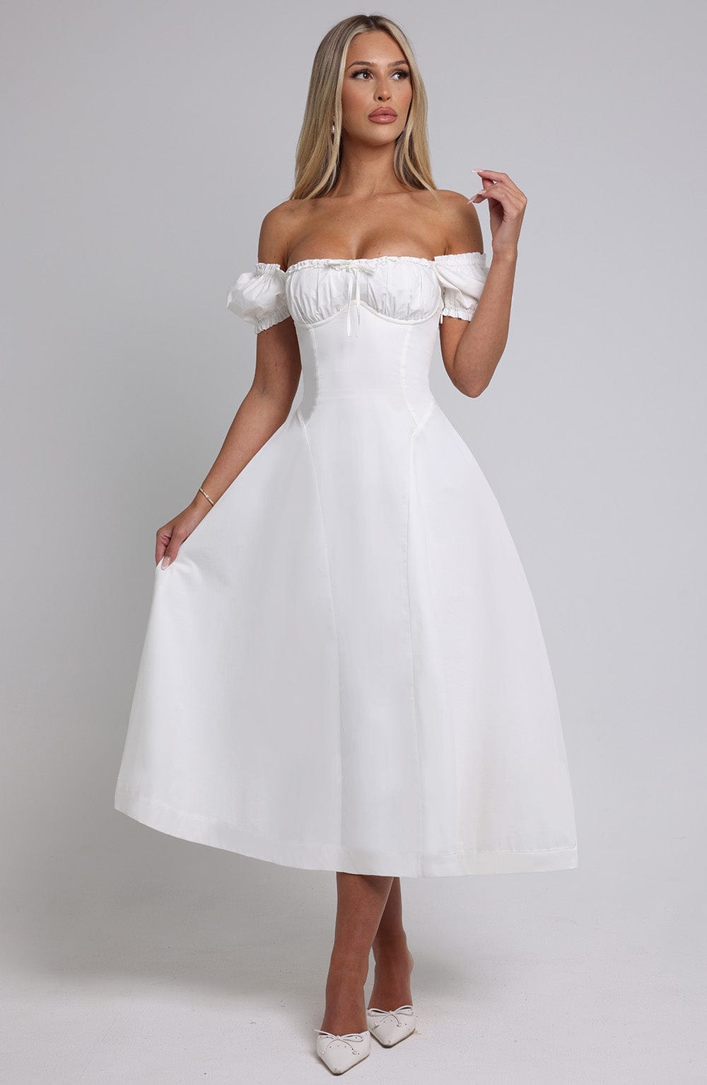 Elora Midi Dress – Ivory