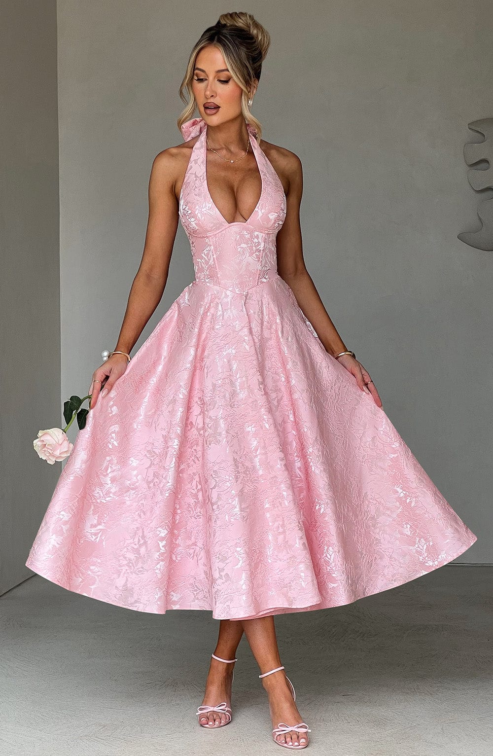 Effie Midi Dress – Blush