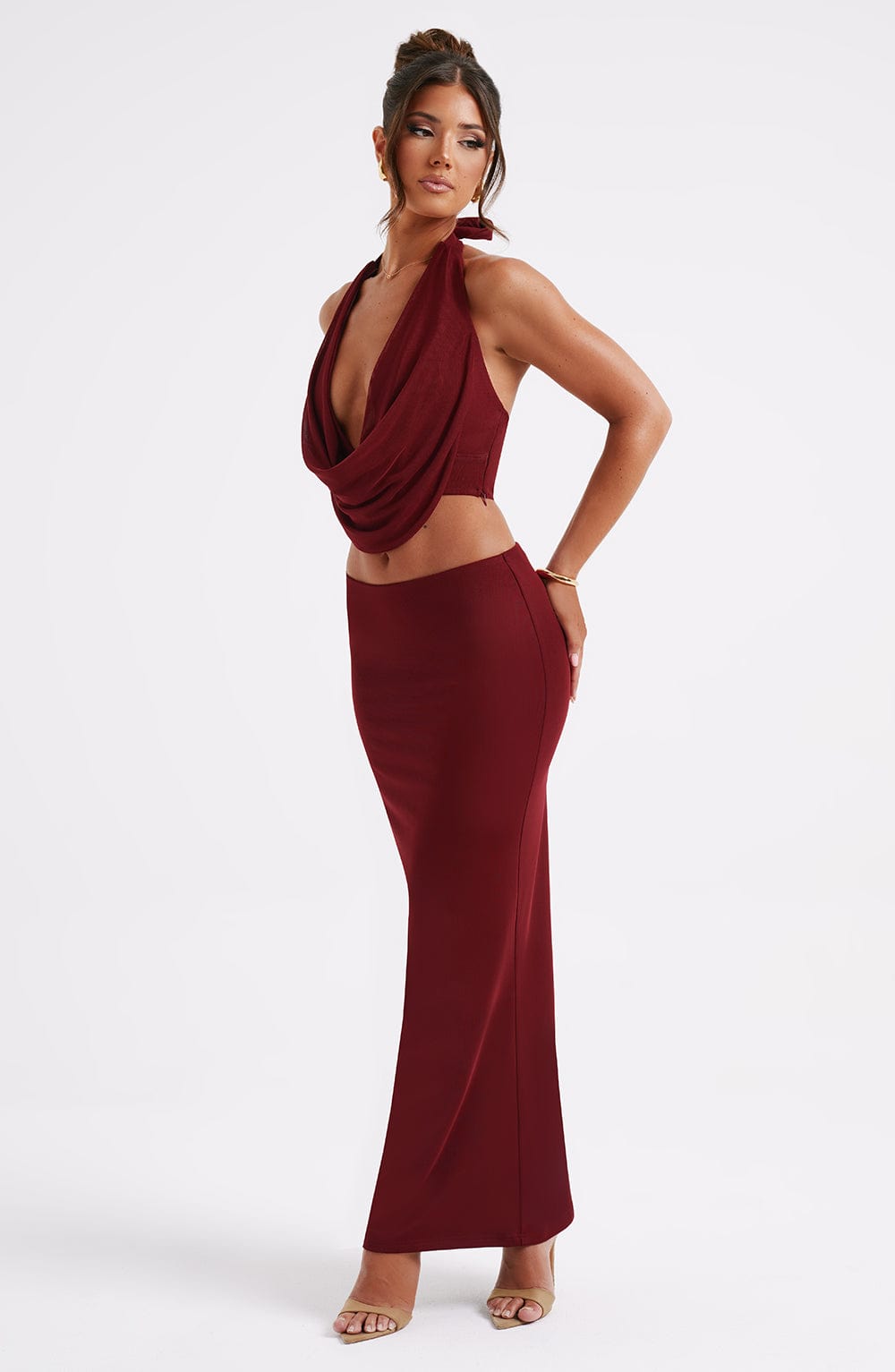 Chrishelle Maxi Skirt – Burgundy