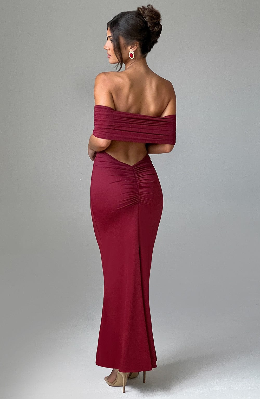 Belinda Maxi Dress – Burgundy