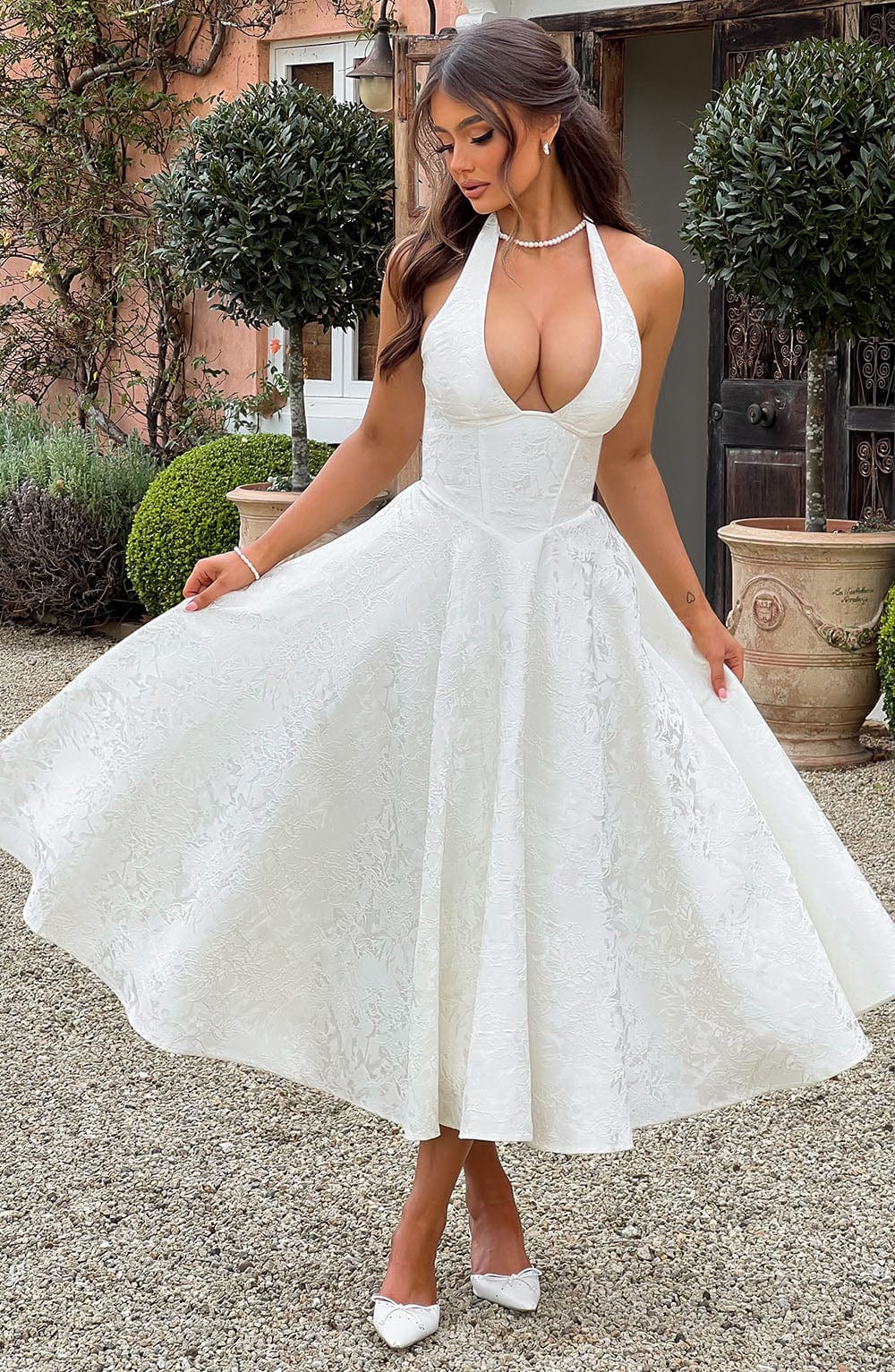 Effie Midi Dress – Ivory