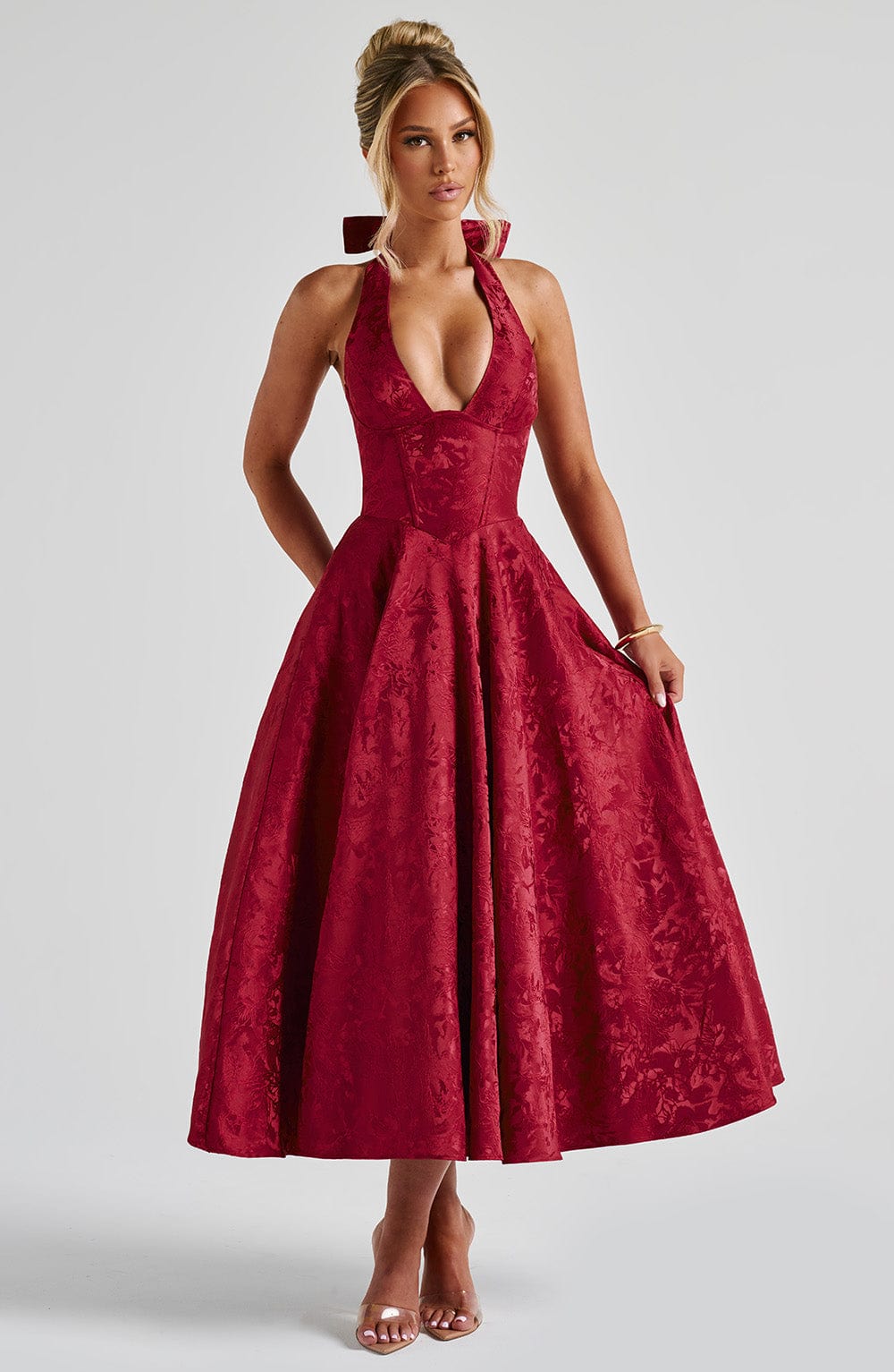 Effie Midi Dress – Red