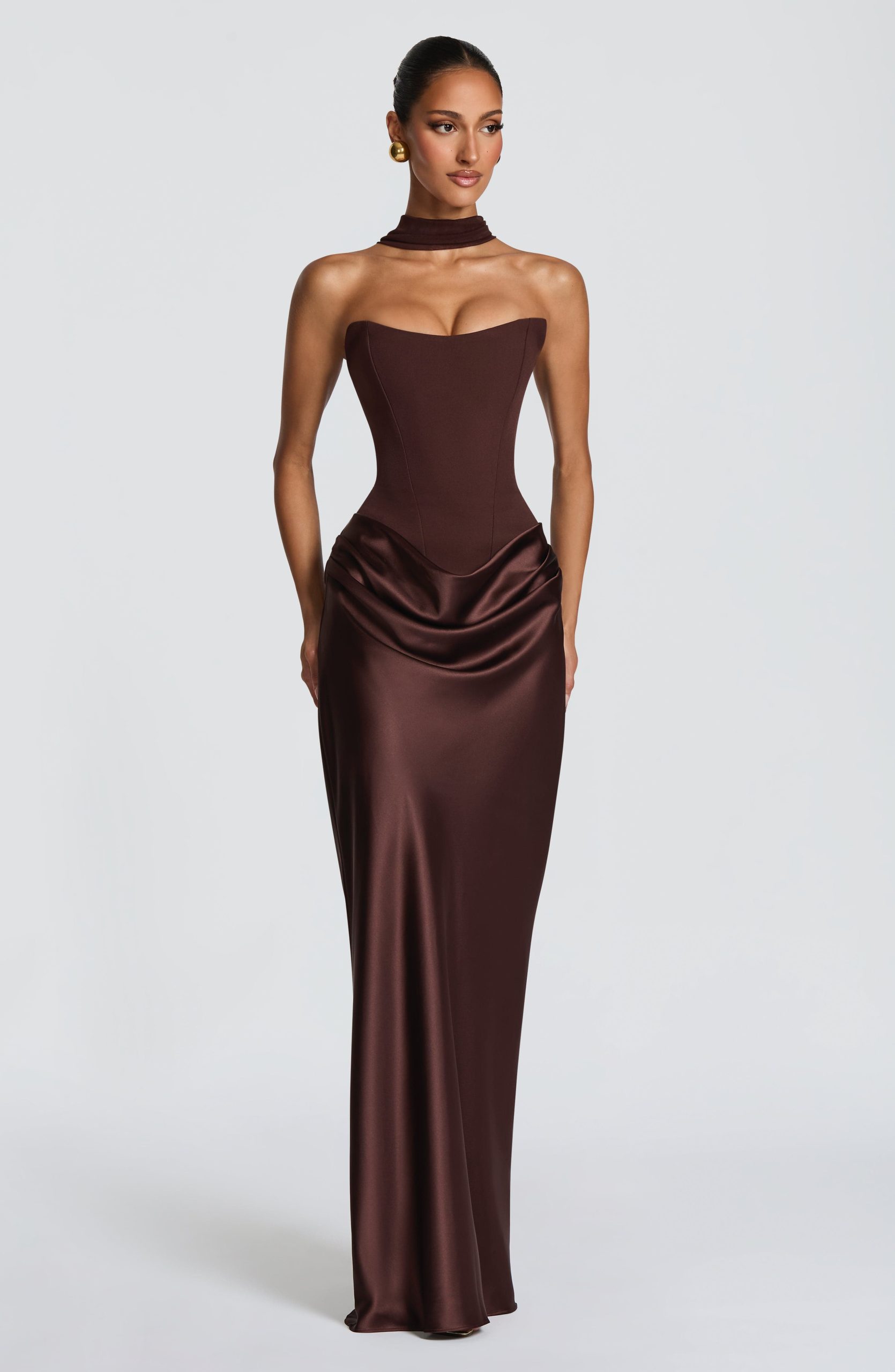 Maggie Maxi Dress – Plum Brown